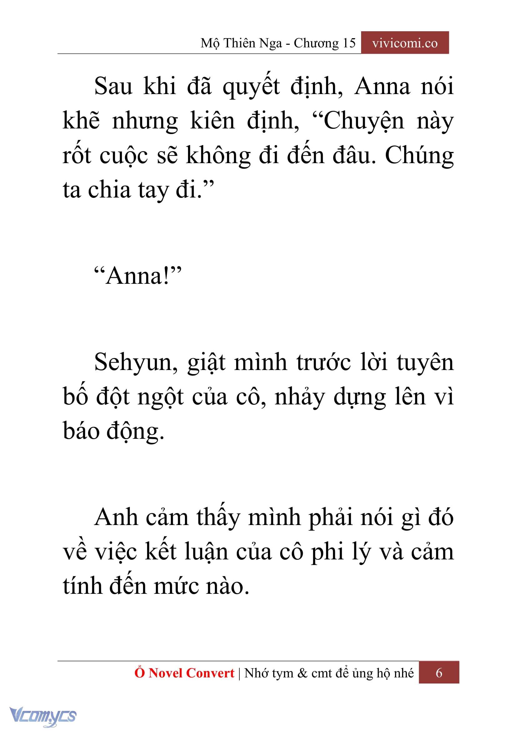 [Novel] Mộ Thiên Nga Chap 15 - Next Chap 16