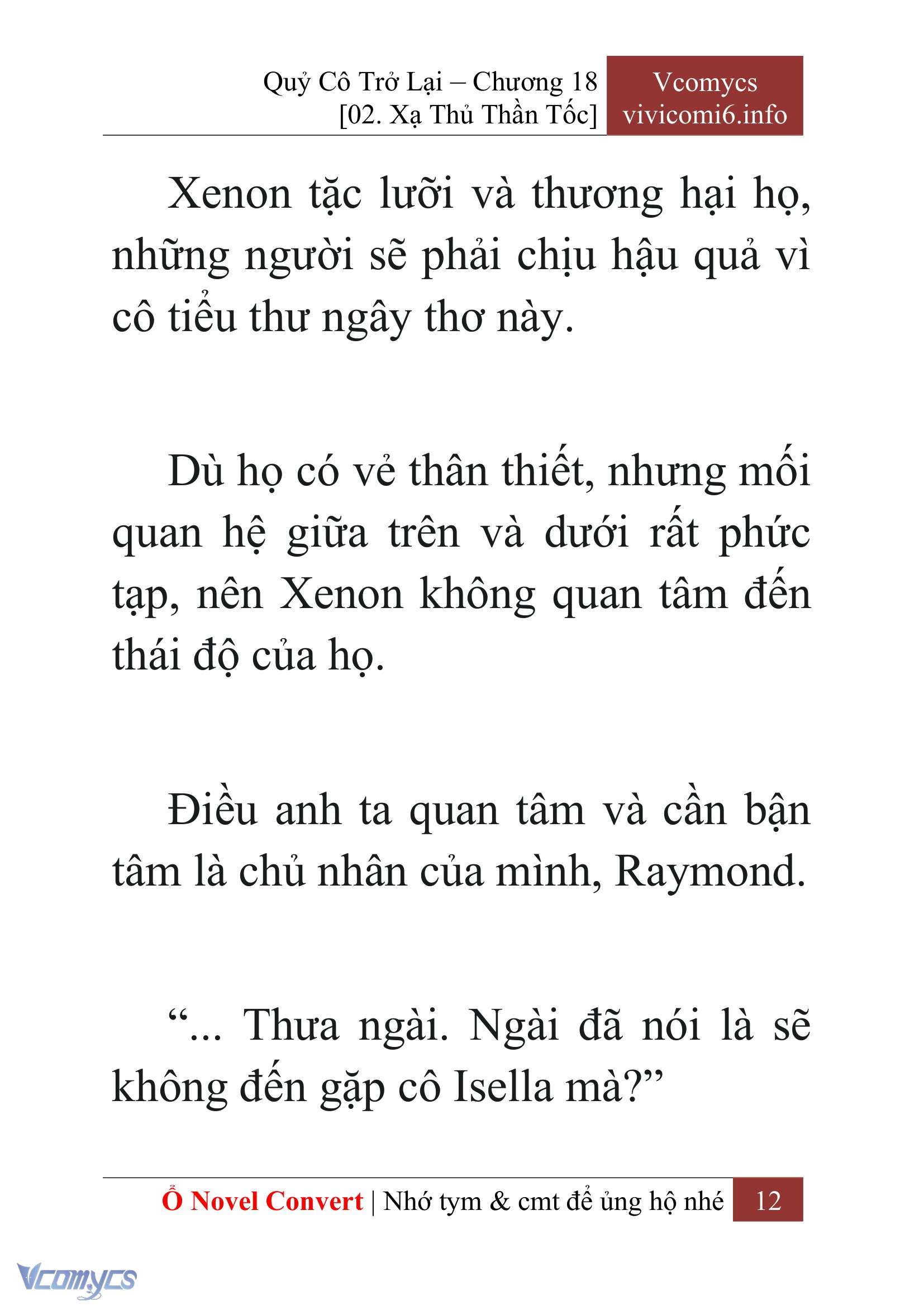 [Novel] Quý Cô Trở Lại Chap 18 - Next Chap 19