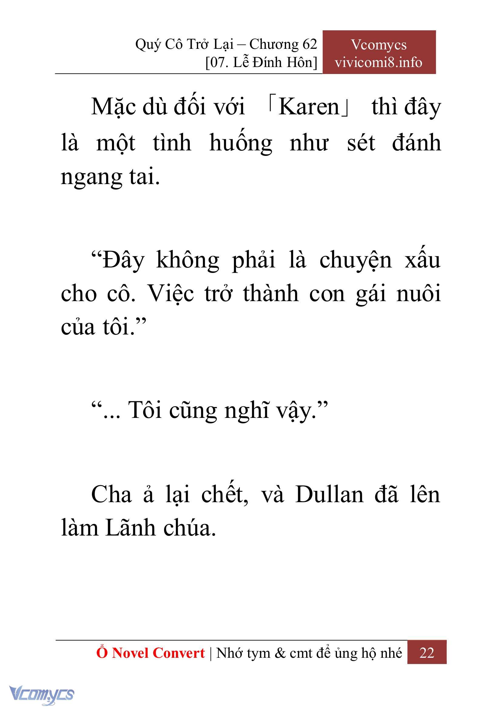 [Novel] Quý Cô Trở Lại Chap 62 - Trang 2
