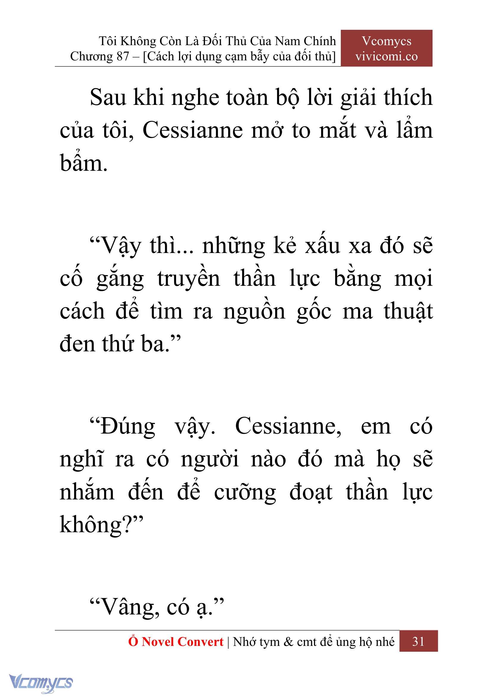 [Novel] Tôi Không Còn Là Đối Thủ Của Nam Chính Chap 87 - Trang 2