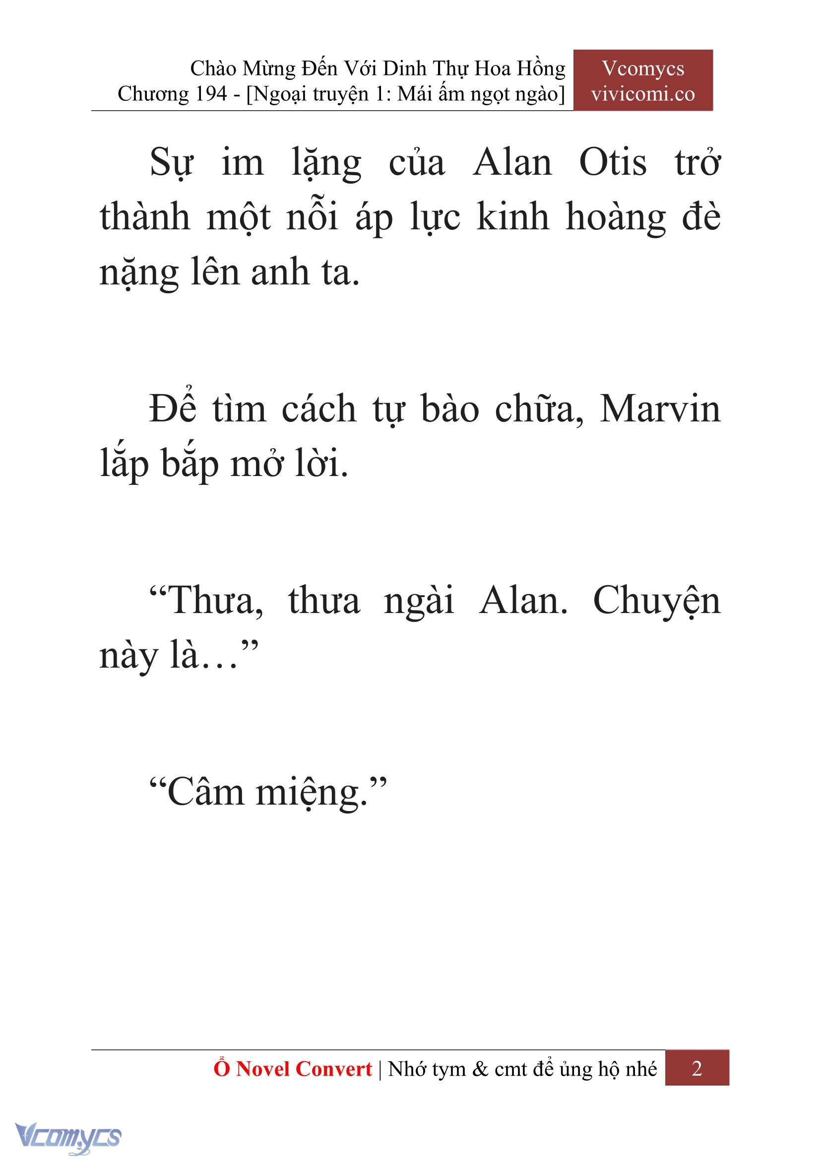 [Novel] Chào Mừng Đến Với Dinh Thự Hoa Hồng Chap 194 - Trang 2