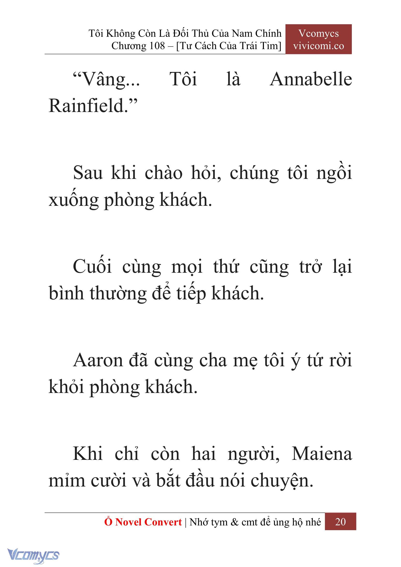 [Novel] Tôi Không Còn Là Đối Thủ Của Nam Chính Chap 108 - Trang 2