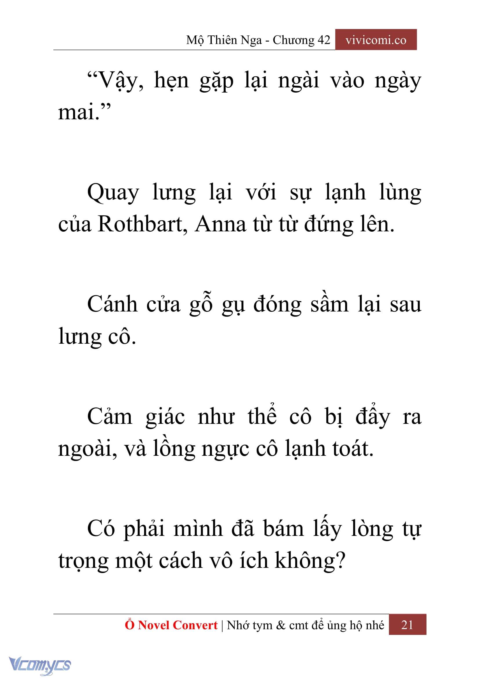 [Novel] Mộ Thiên Nga Chap 42 - Trang 2