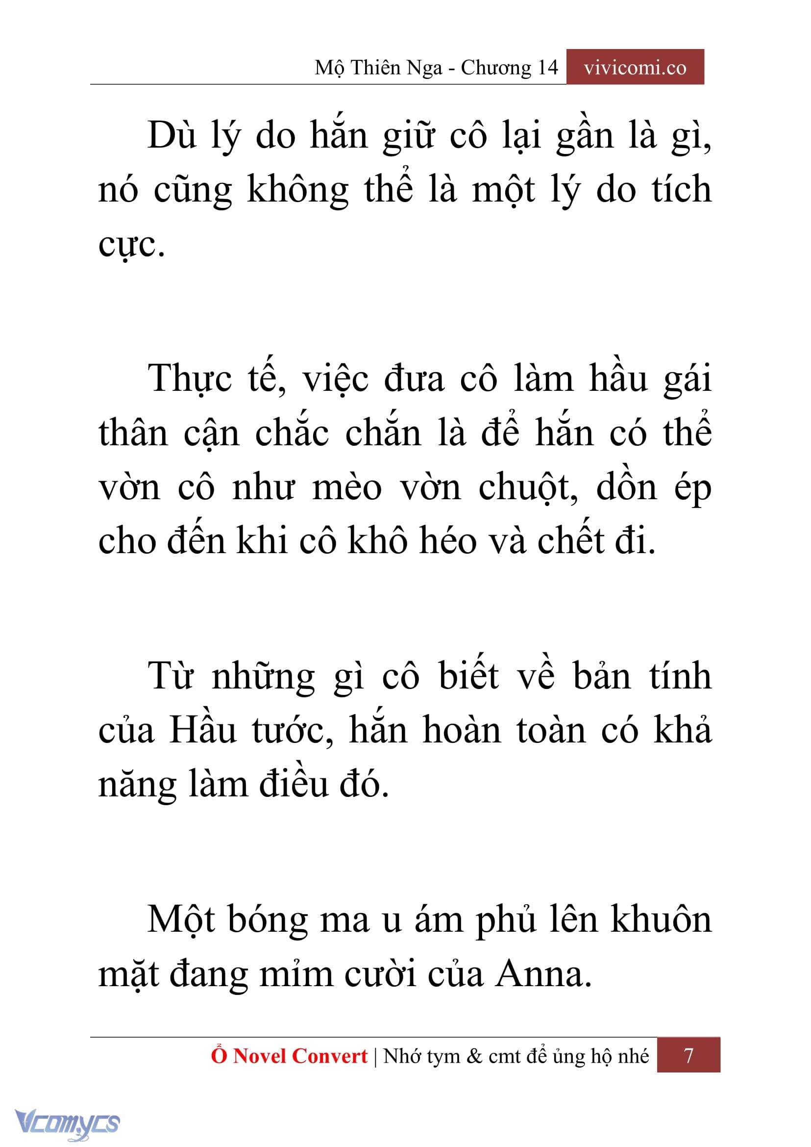 [Novel] Mộ Thiên Nga Chap 14 - Trang 2