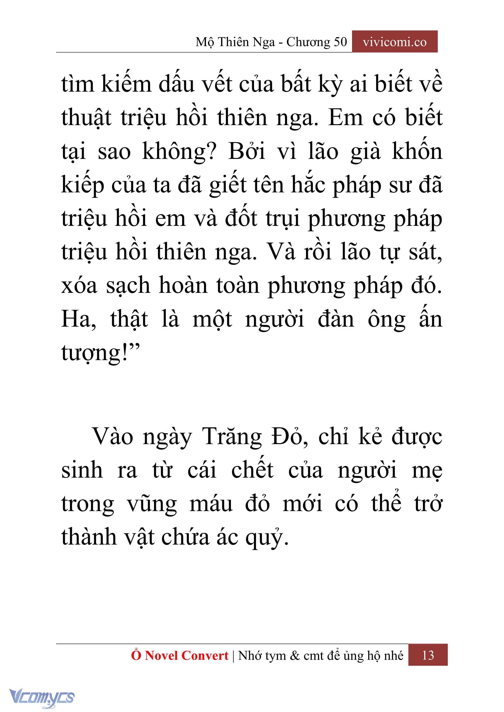 [Novel] Mộ Thiên Nga Chap 50 - Trang 2