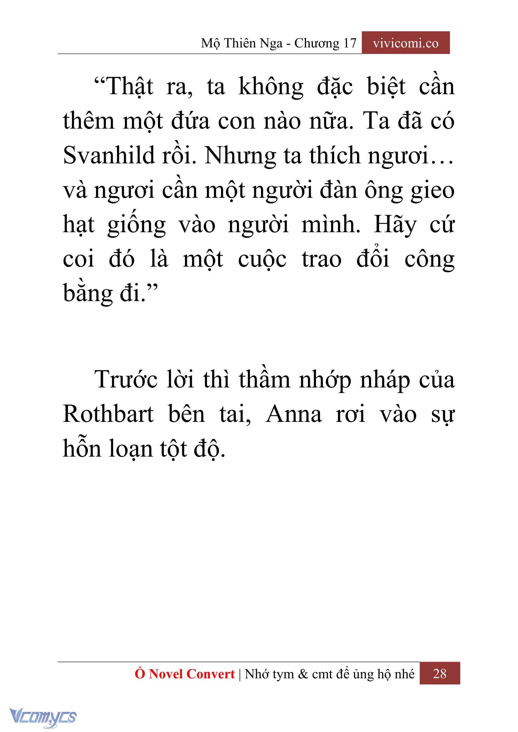 [Novel] Mộ Thiên Nga Chap 17 - Trang 2