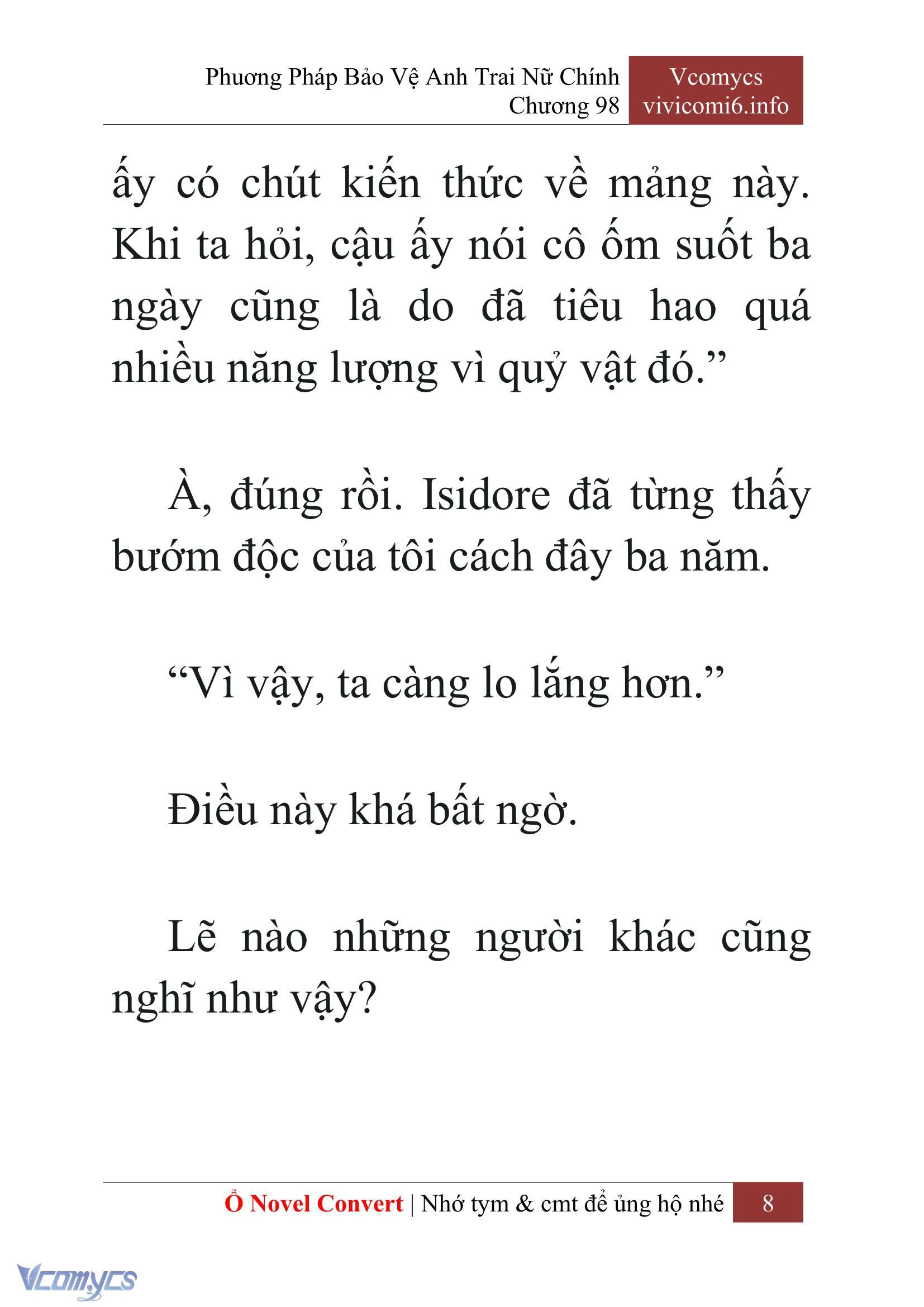 [Novel] Phương Pháp Bảo Vệ Anh Trai Nữ Chính Chap 98 - Trang 2