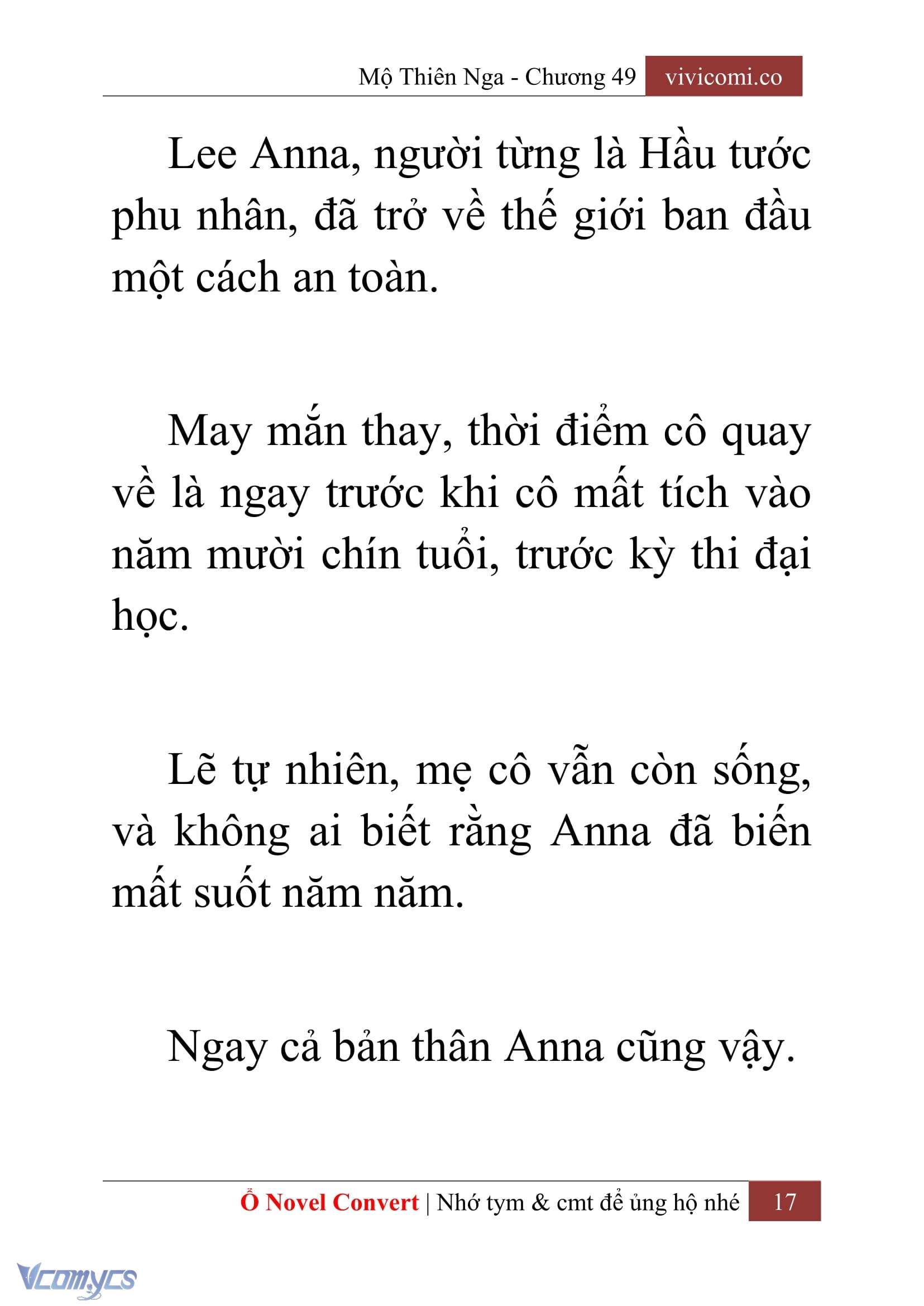 [Novel] Mộ Thiên Nga Chap 49 - Trang 2