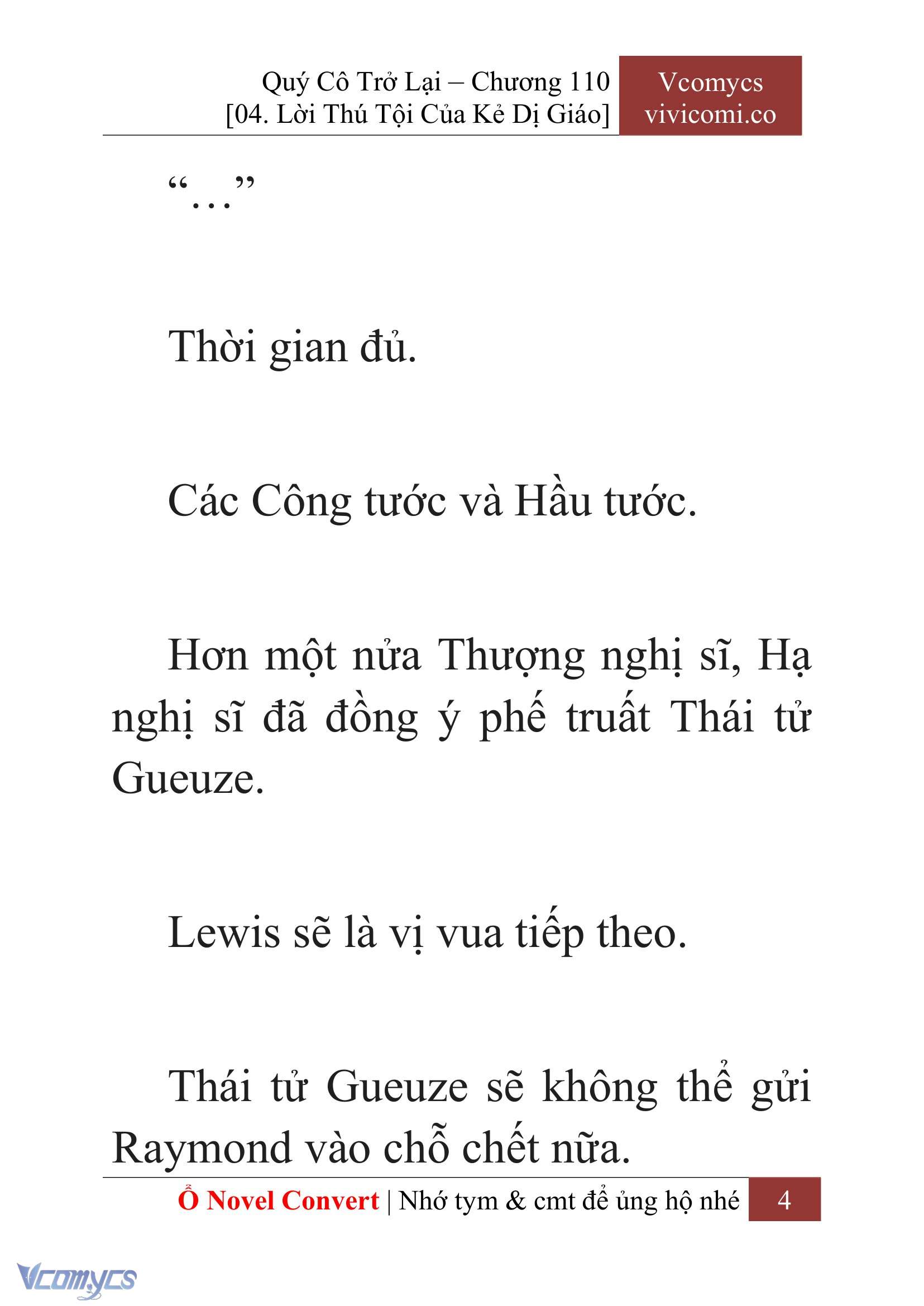 [Novel] Quý Cô Trở Lại Chap 110 - Trang 2