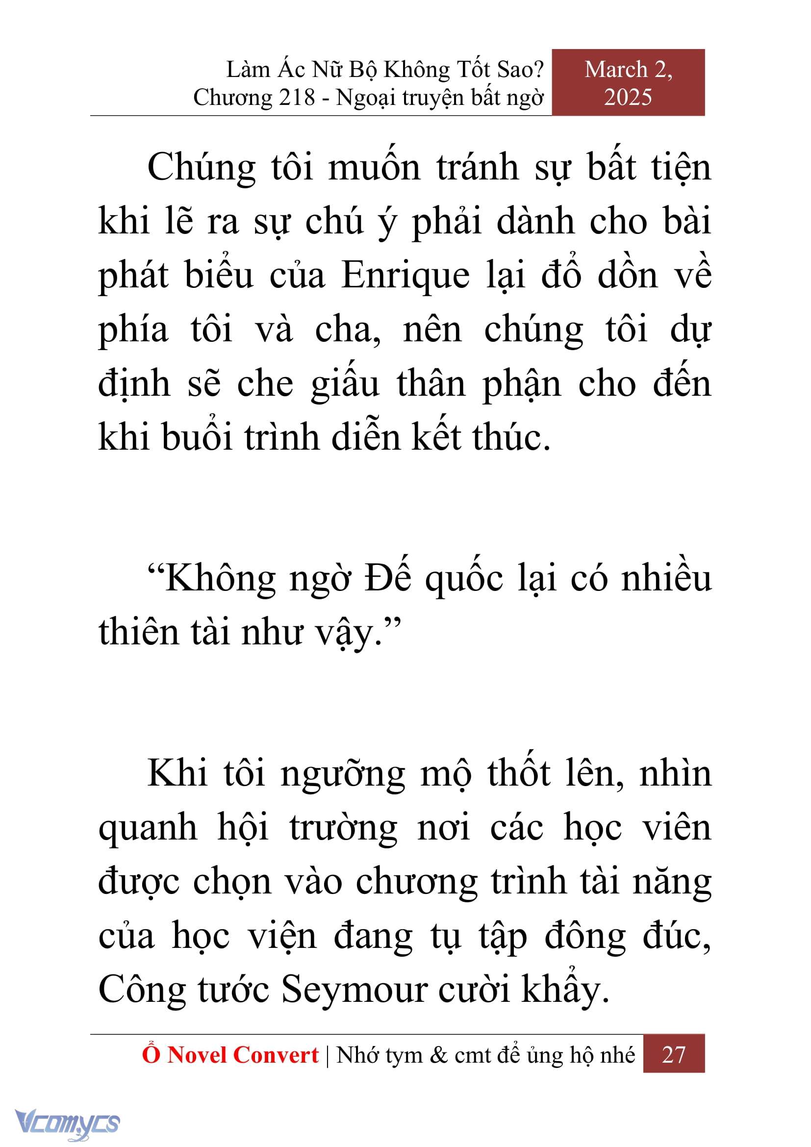 [Novel] Làm Ác Nữ Bộ Không Tốt Sao? Chap 218 - Trang 2