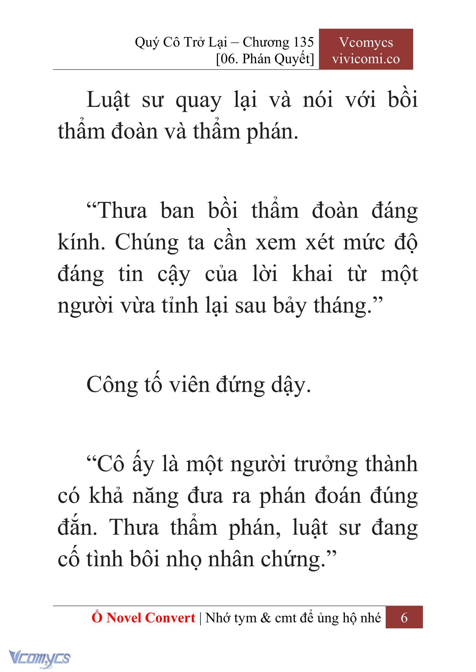 [Novel] Quý Cô Trở Lại Chap 135 - Next 