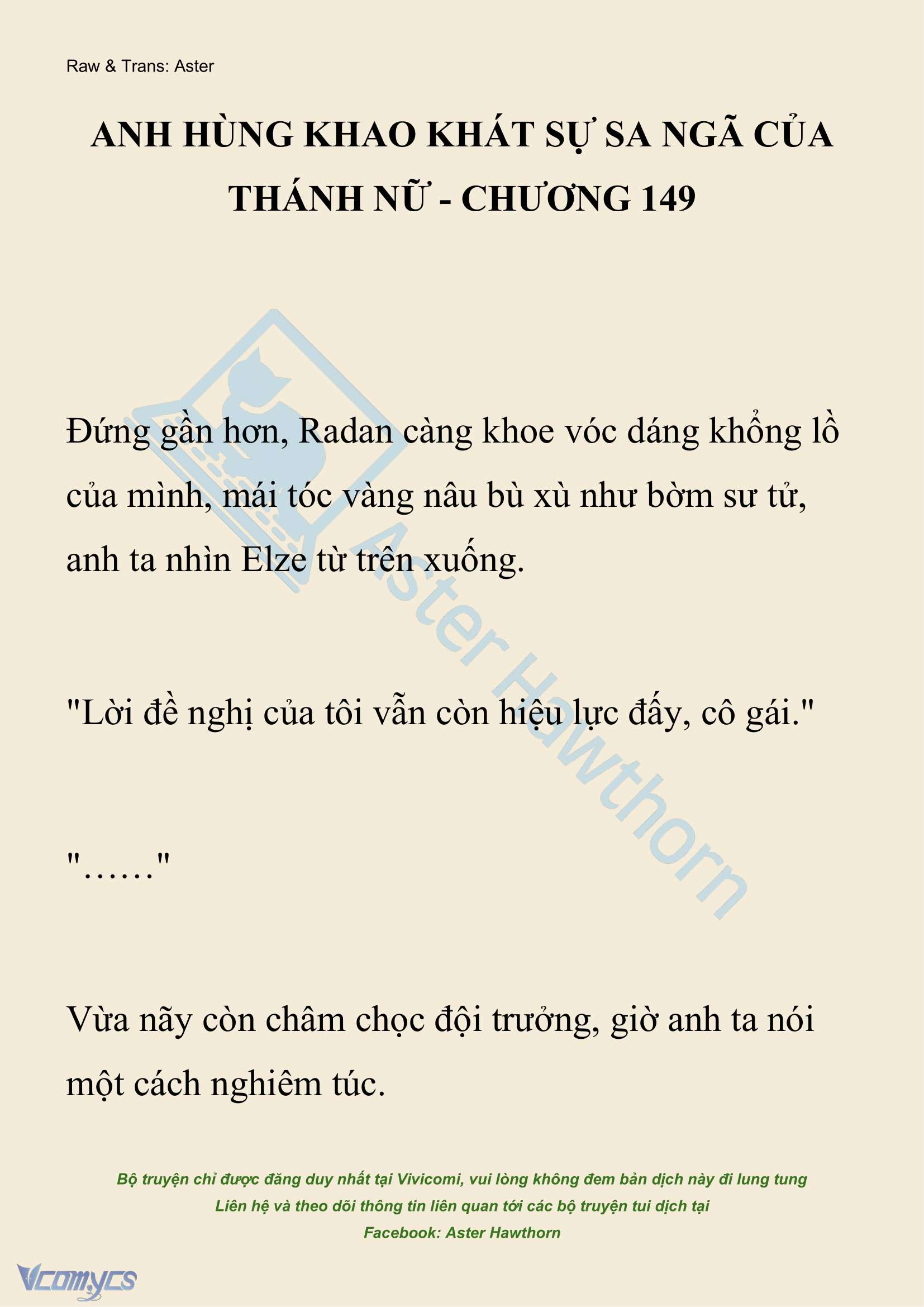 [NOVEL] Anh Hùng Khao Khát Sự Sa Ngã Của Thánh Nữ Chap 149 - Next Chap 150