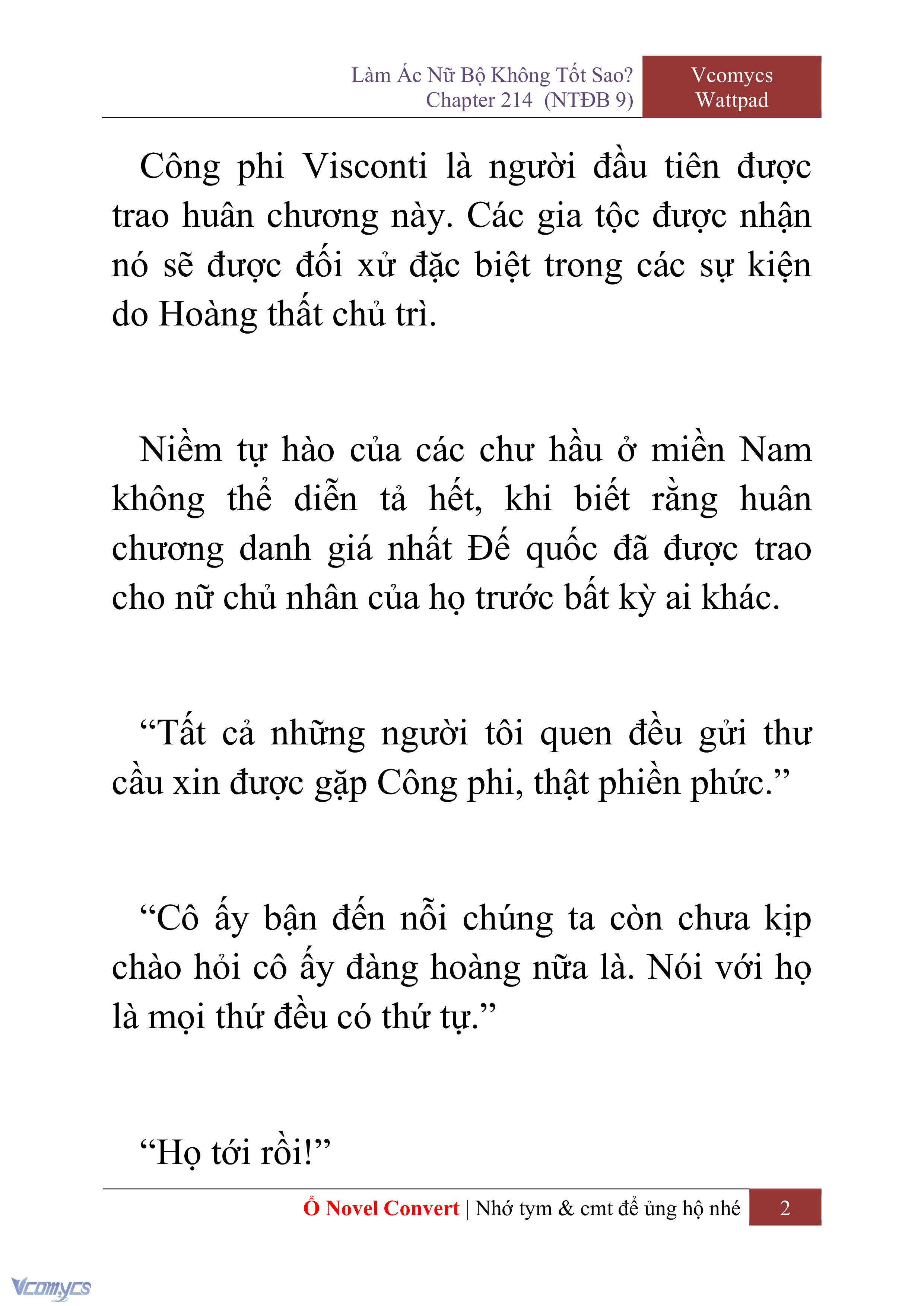 [Novel] Làm Ác Nữ Bộ Không Tốt Sao? Chap 214 - Trang 2