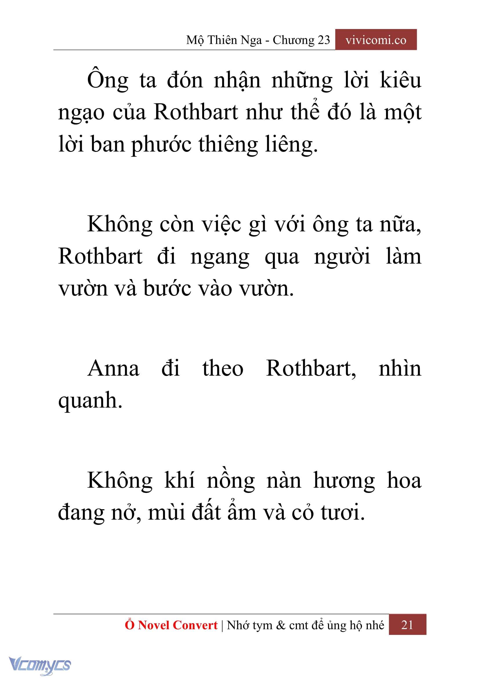 [Novel] Mộ Thiên Nga Chap 23 - Next Chap 24