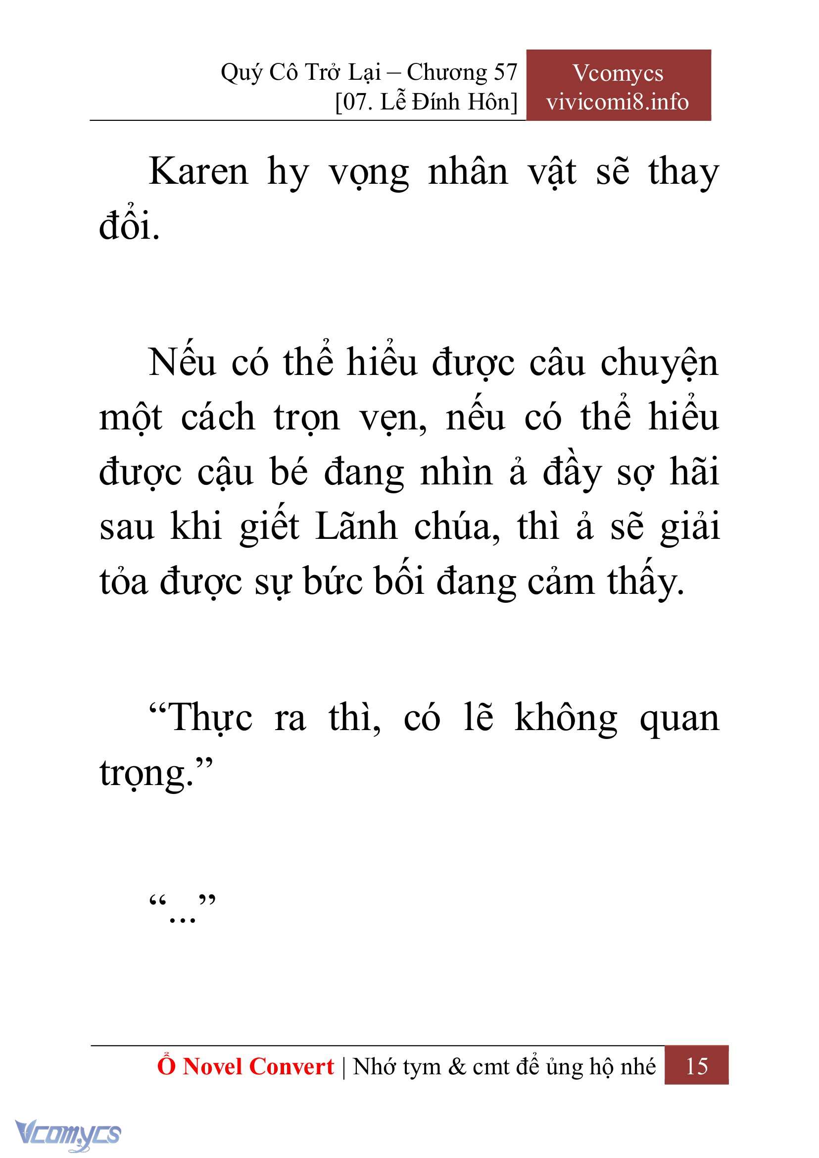 [Novel] Quý Cô Trở Lại Chap 57 - Trang 2