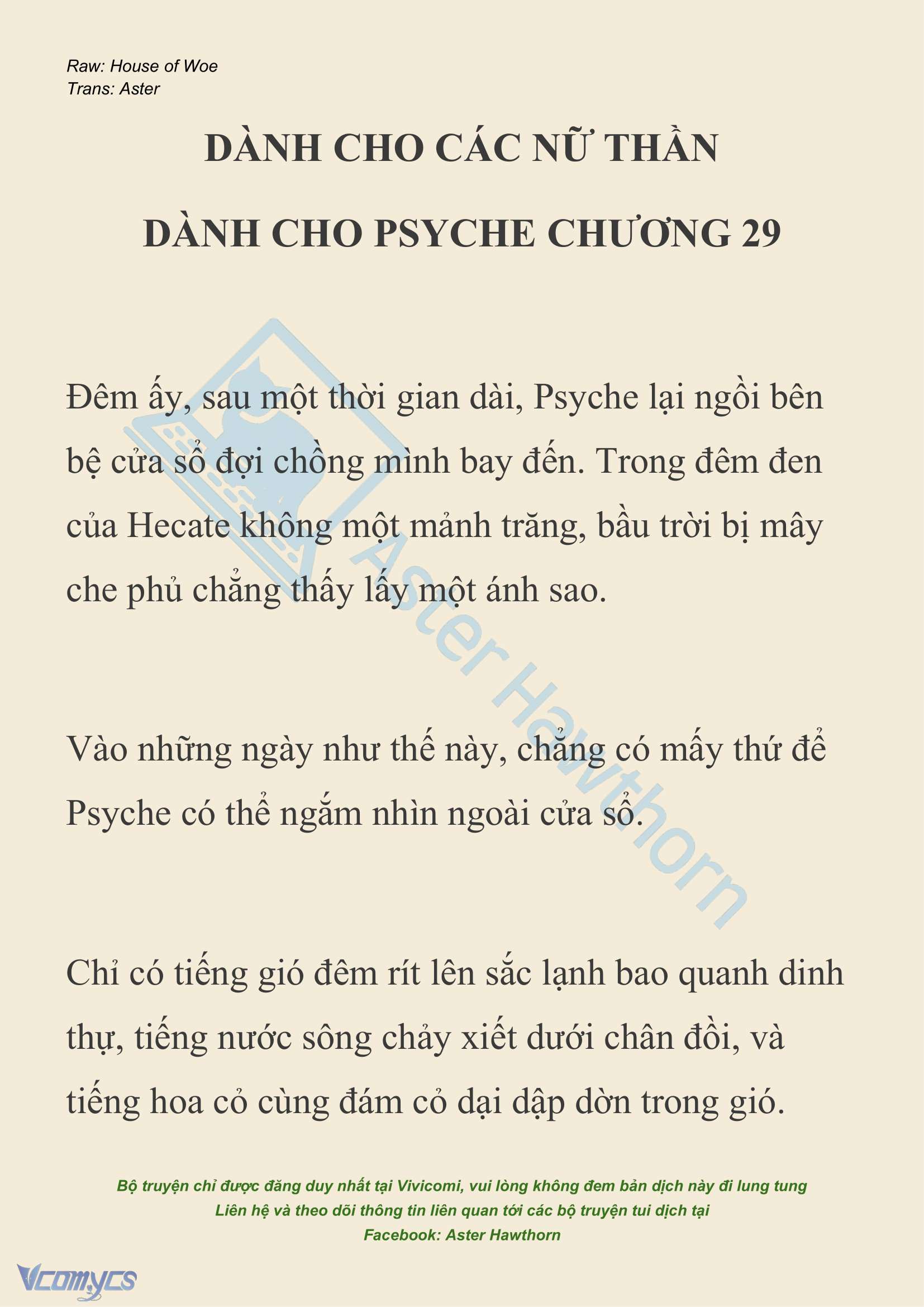 [NOVEL] Dành Cho Các Nữ Thần: Dành cho Psyche Chap 29 - Trang 2