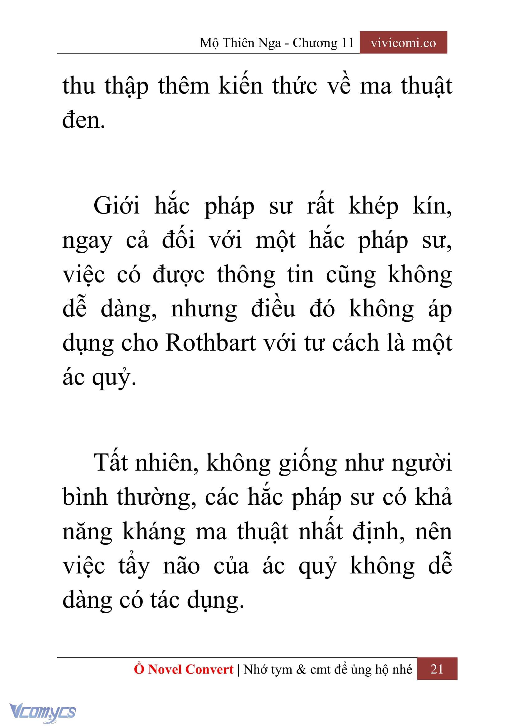 [Novel] Mộ Thiên Nga Chap 11 - Trang 2