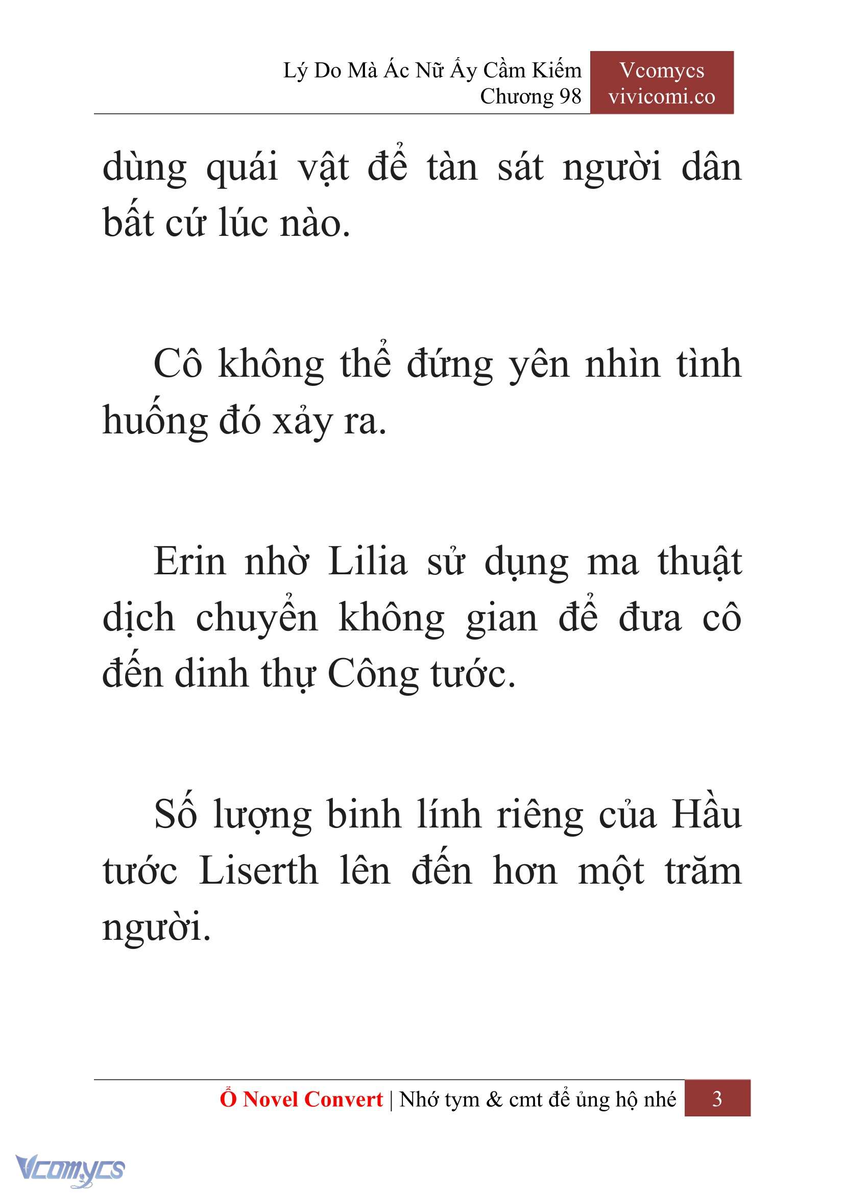 [Novel] Lý Do Mà Ác Nữ Ấy Cầm Kiếm Chap 98 - Next Chap 99