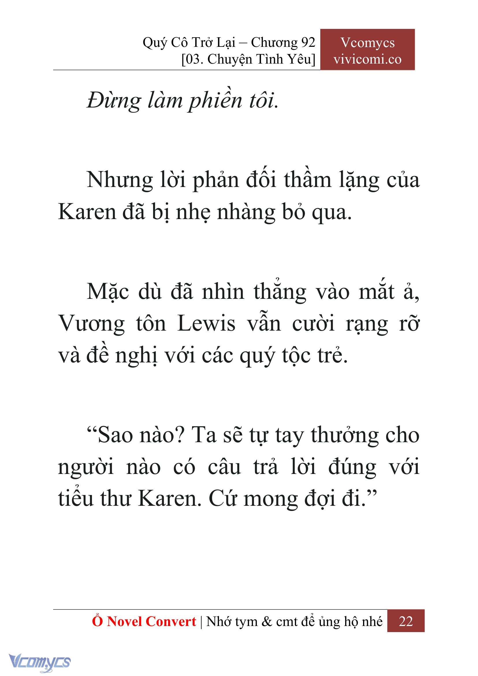 [Novel] Quý Cô Trở Lại Chap 92 - Trang 2
