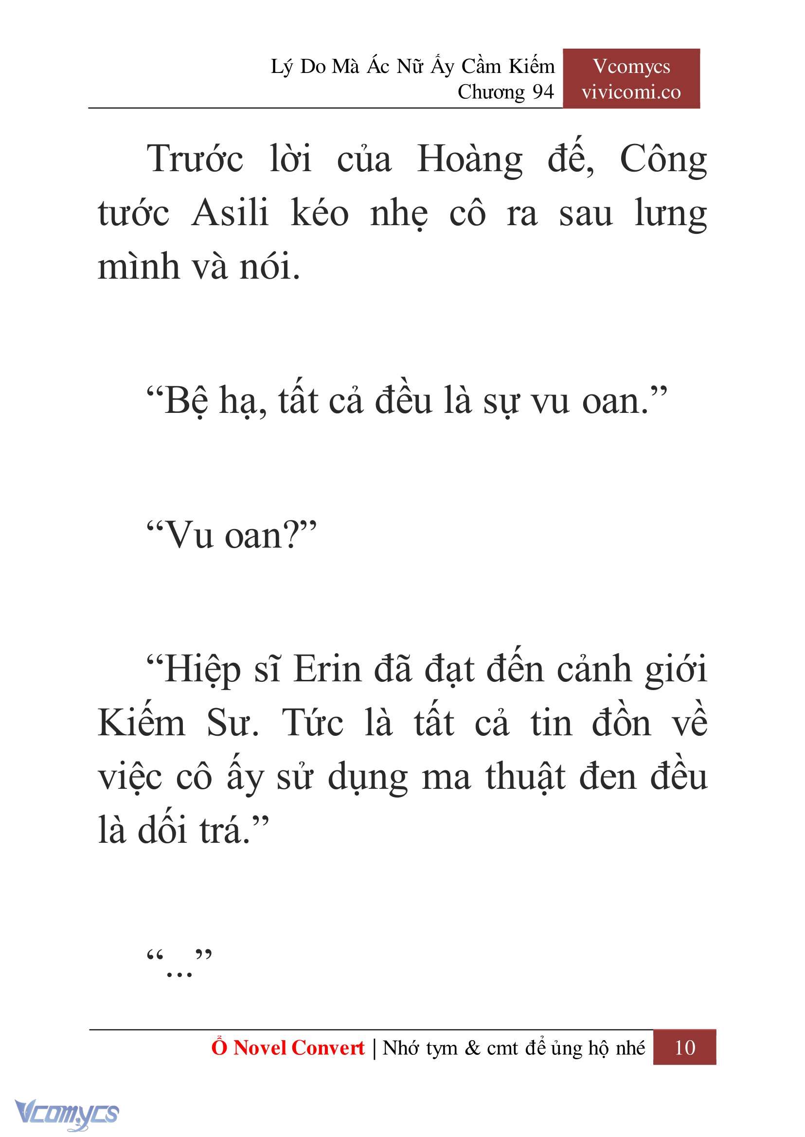 [Novel] Lý Do Mà Ác Nữ Ấy Cầm Kiếm Chap 94 - Next Chap 95