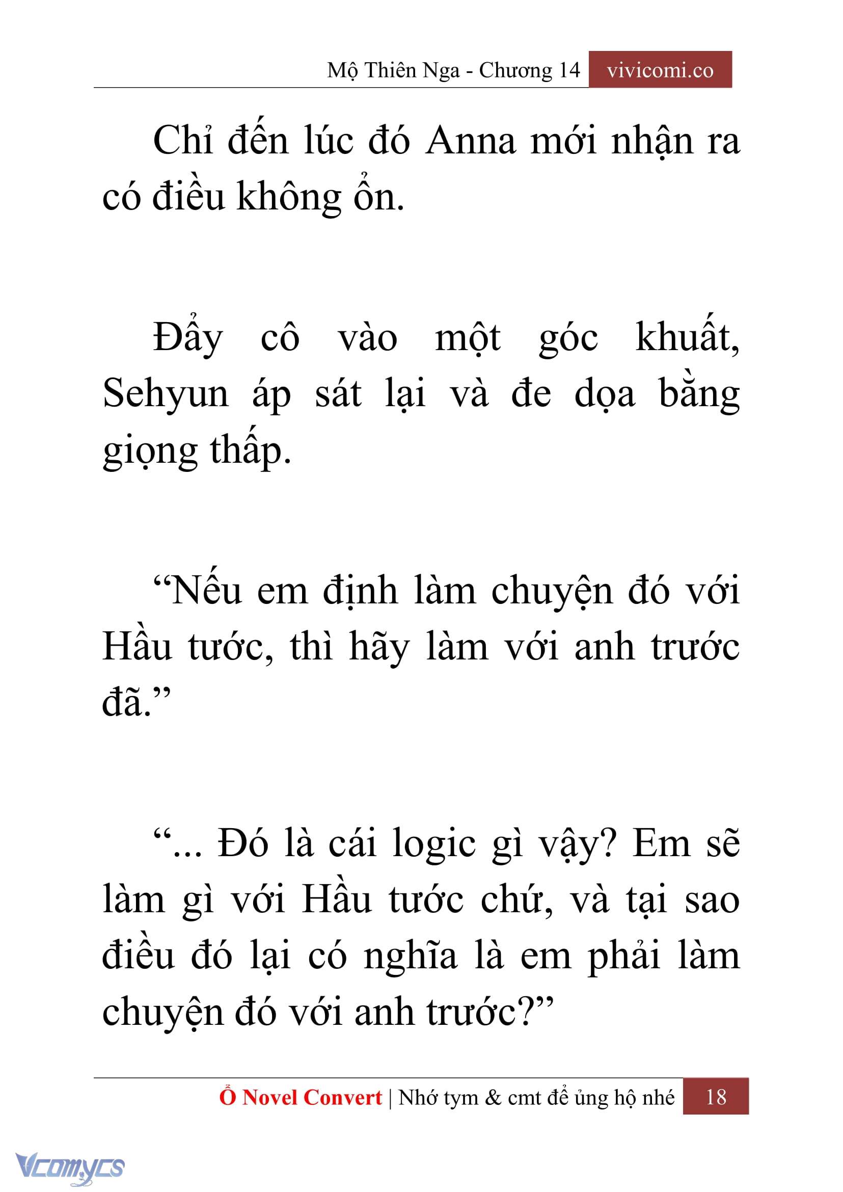 [Novel] Mộ Thiên Nga Chap 14 - Trang 2