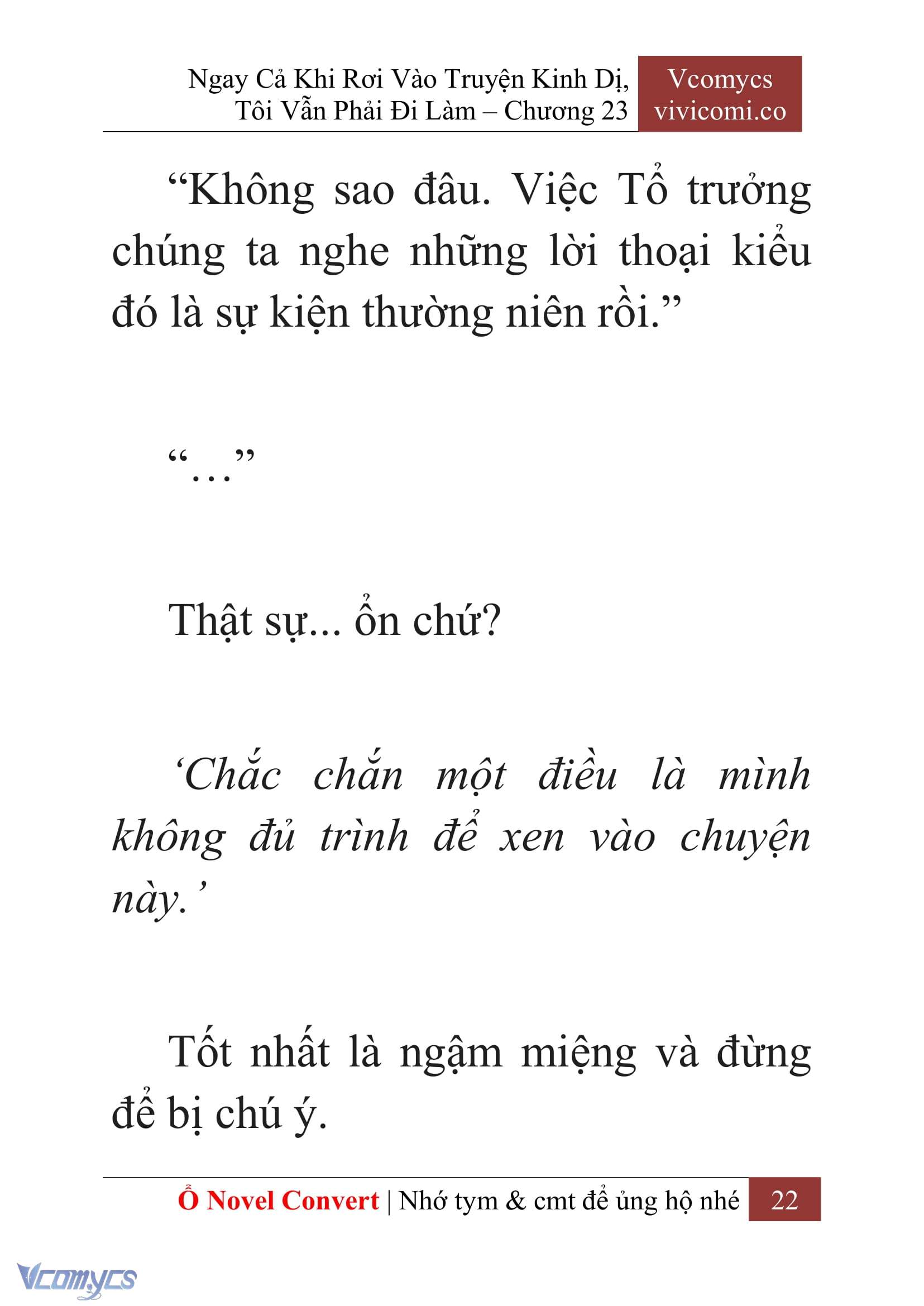 [Novel] Ngay Cả Khi Rơi Vào Truyện Kinh Dị, Tôi Vẫn Phải Đi Làm Chap 23 - Trang 2