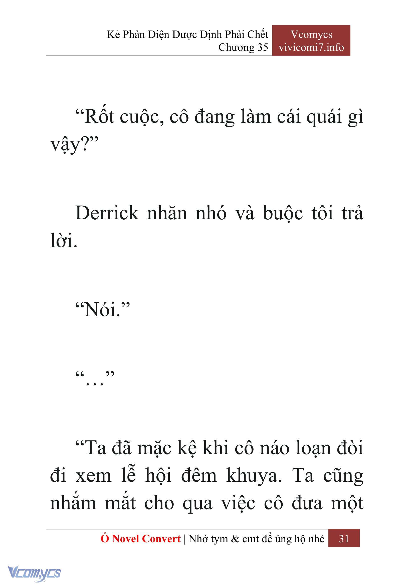 [Novel] Kẻ Phản Diện Được Định Phải Chết Chap 35 - Next Chap 36