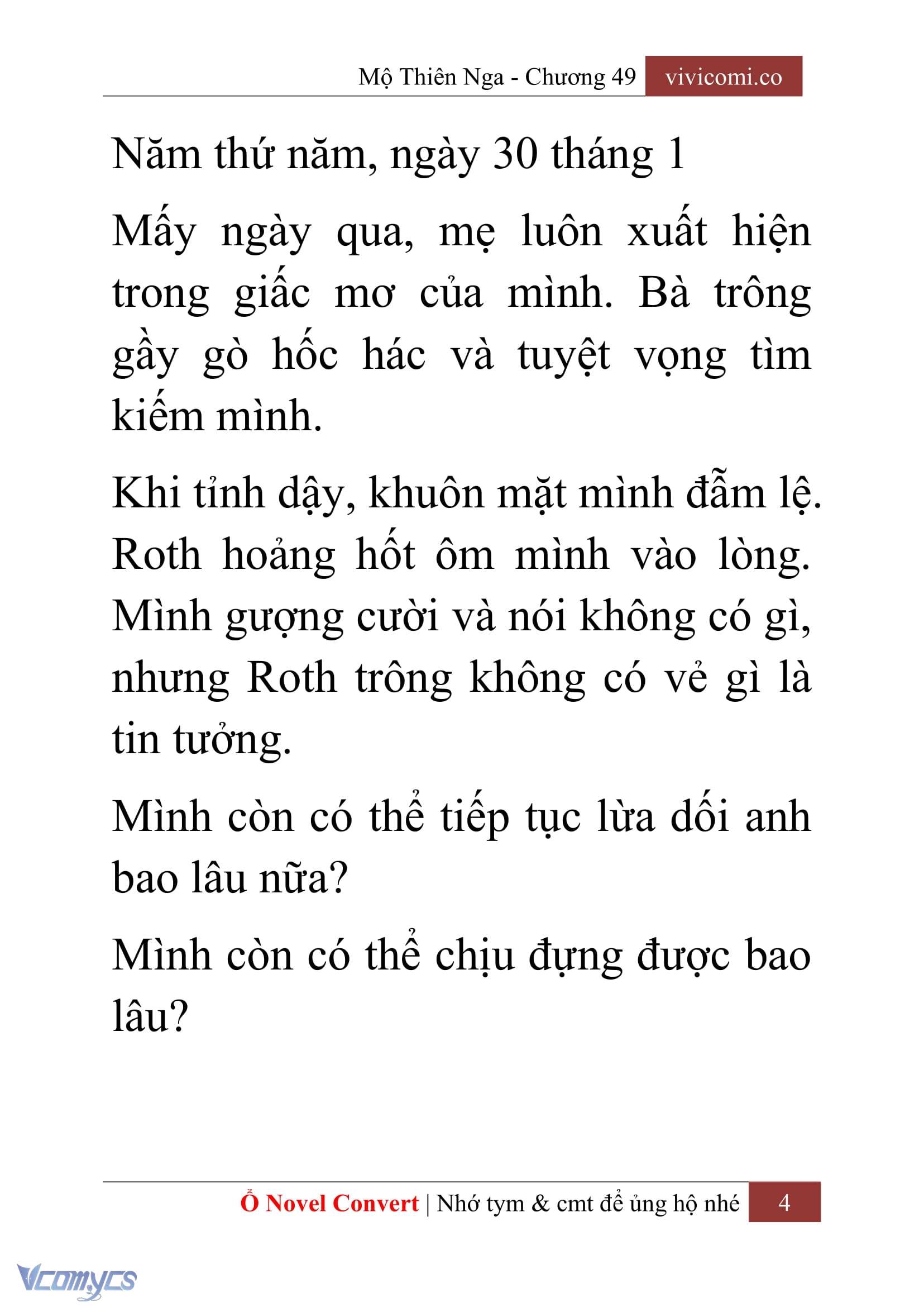 [Novel] Mộ Thiên Nga Chap 49 - Trang 2