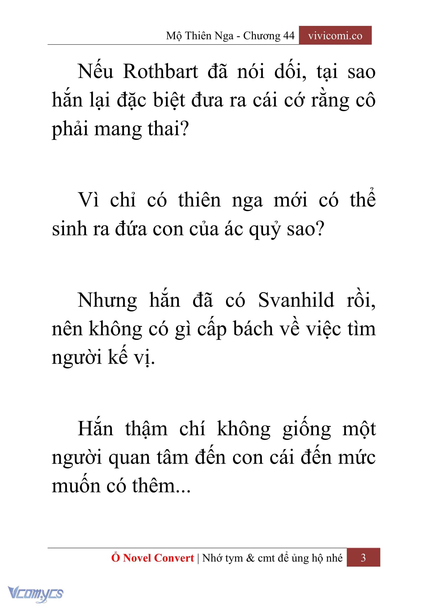 [Novel] Mộ Thiên Nga Chap 44 - Trang 2