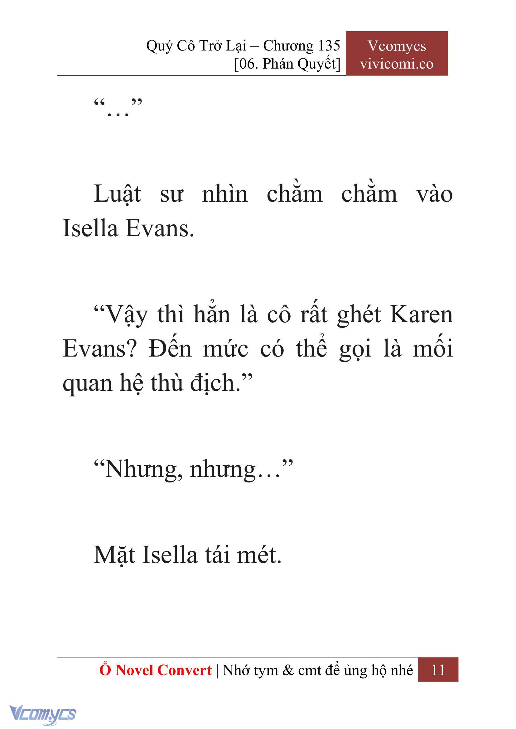 [Novel] Quý Cô Trở Lại Chap 135 - Next 