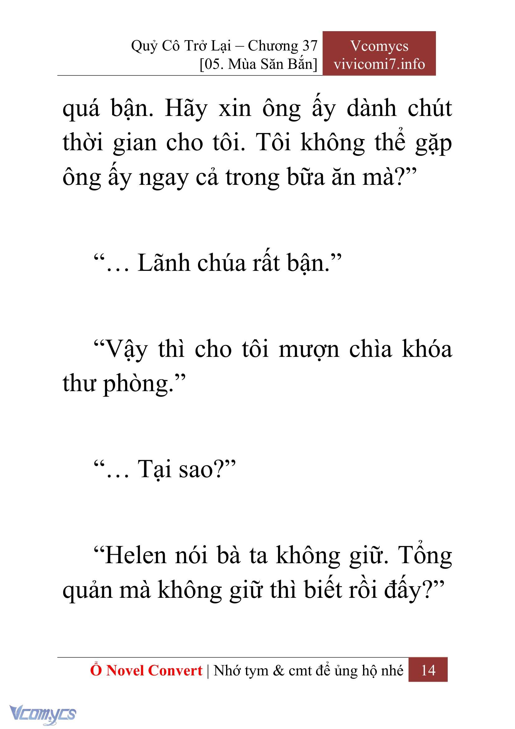 [Novel] Quý Cô Trở Lại Chap 37 - Trang 2