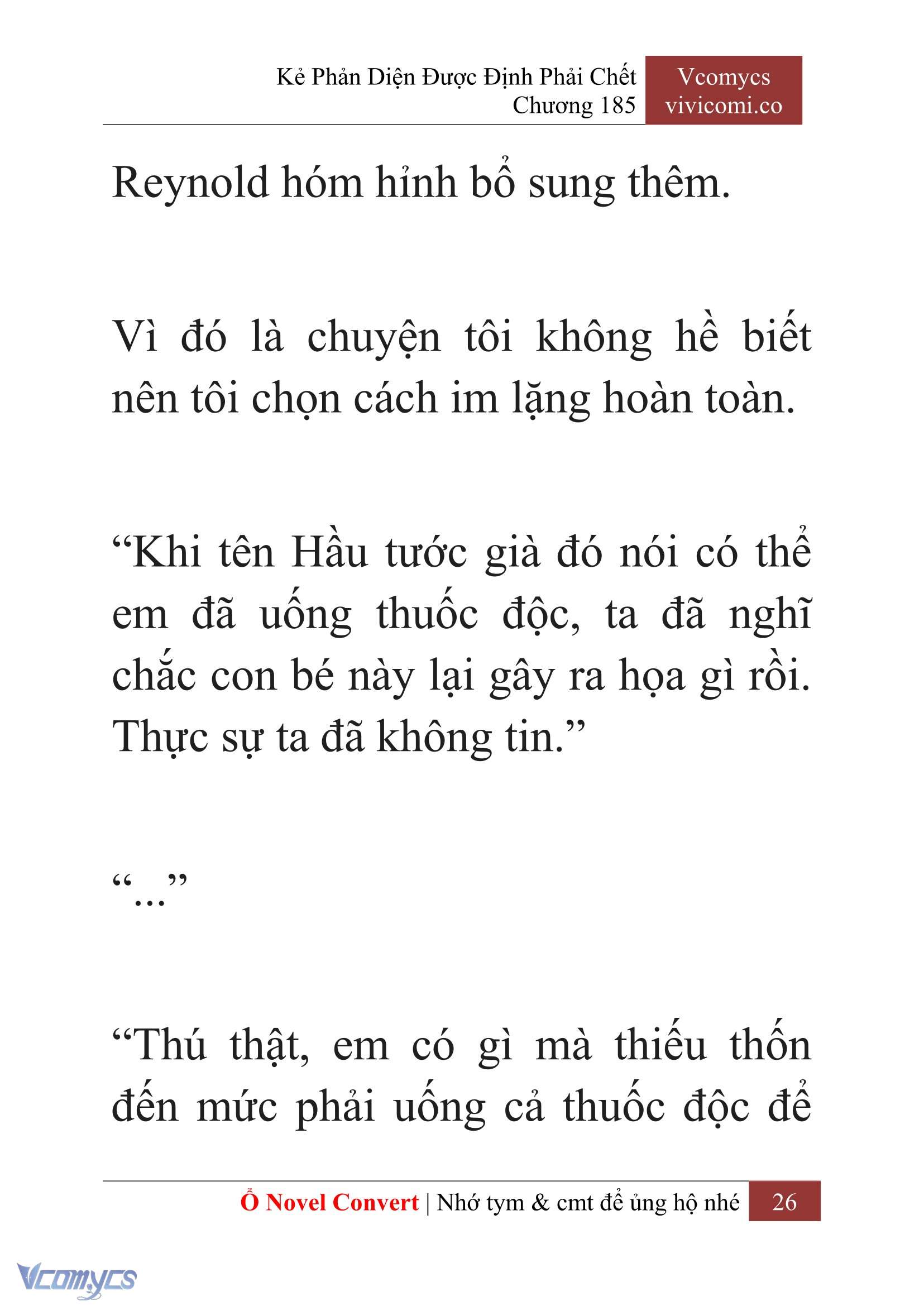 [Novel] Kẻ Phản Diện Được Định Phải Chết Chap 185 - Trang 2