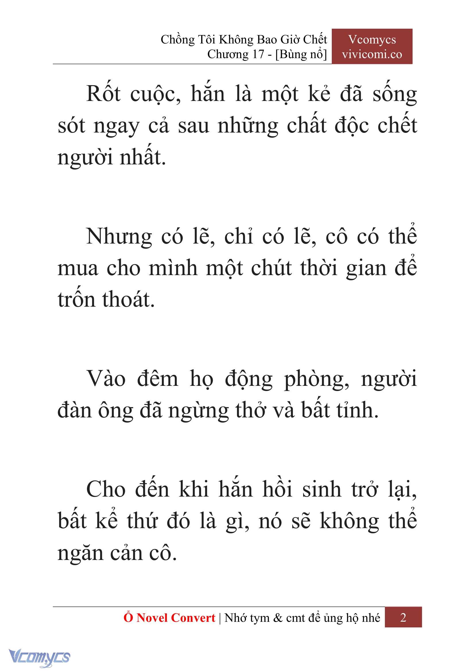 [Novel] Chồng Tôi Không Bao Giờ Chết Chap 17 - Trang 2