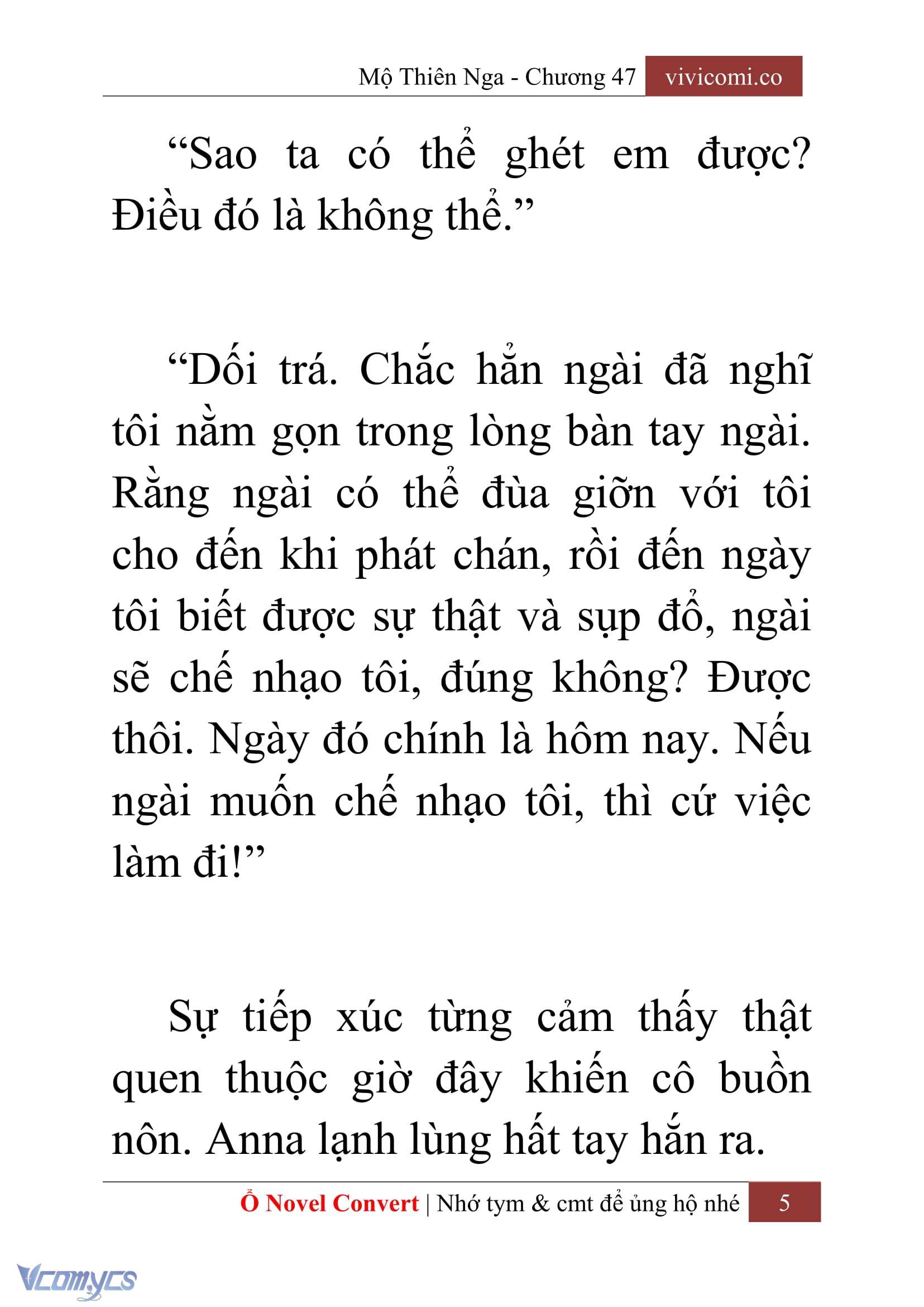 [Novel] Mộ Thiên Nga Chap 47 - Trang 2