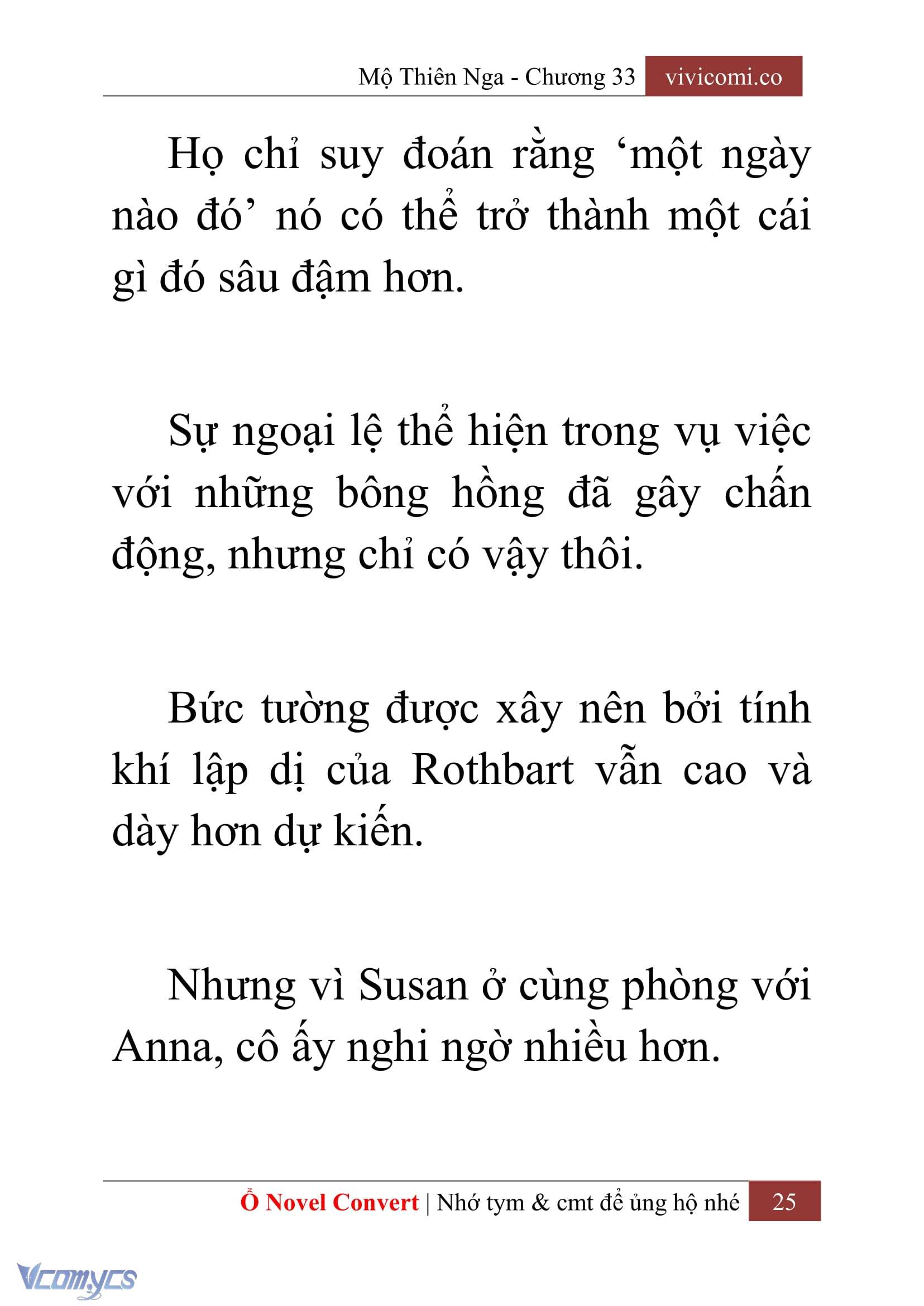 [Novel] Mộ Thiên Nga Chap 33 - Next Chap 34