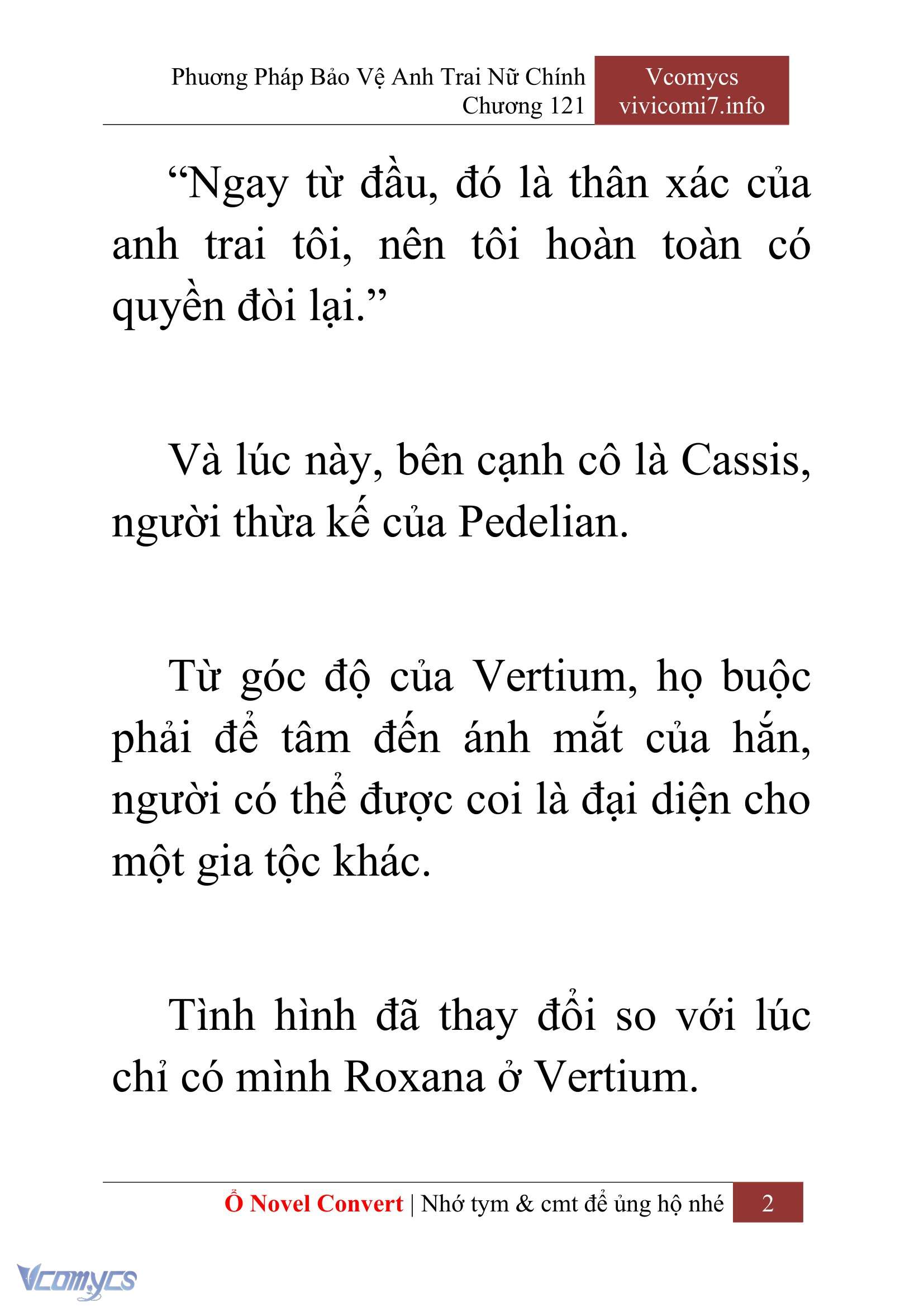 [Novel] Phương Pháp Bảo Vệ Anh Trai Nữ Chính Chap 121 - Trang 2