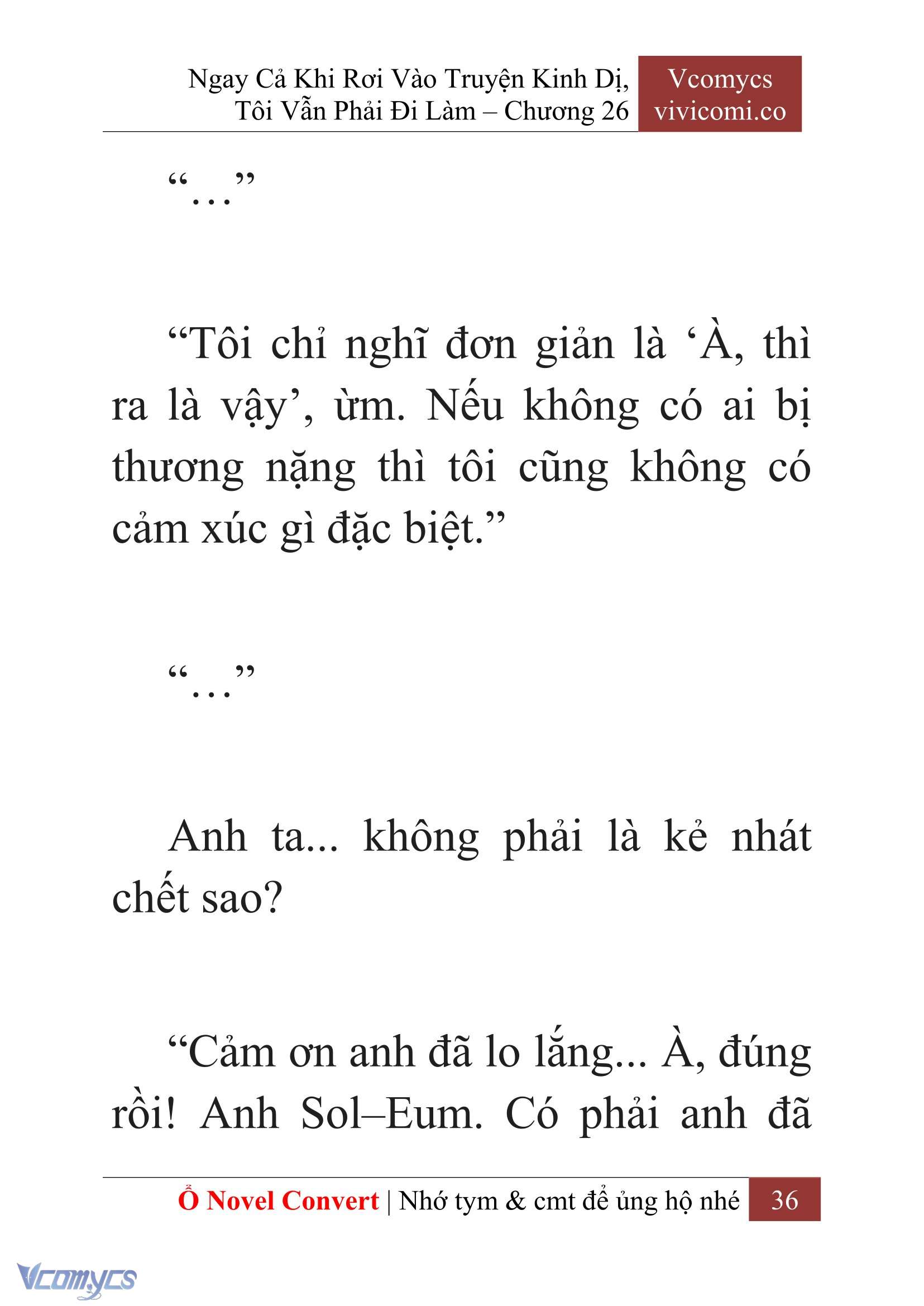 [Novel] Ngay Cả Khi Rơi Vào Truyện Kinh Dị, Tôi Vẫn Phải Đi Làm Chap 26 - Trang 2
