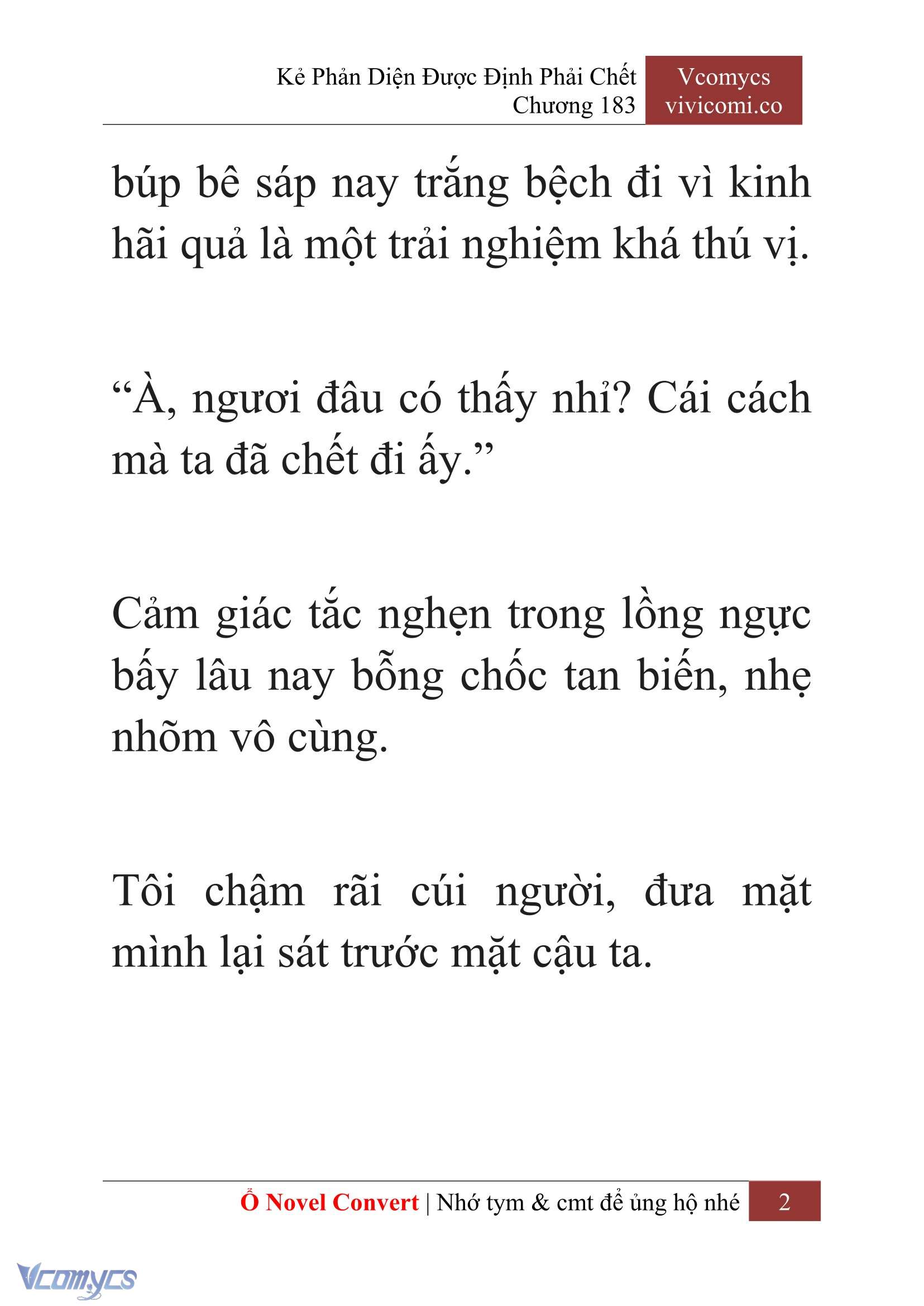 [Novel] Kẻ Phản Diện Được Định Phải Chết Chap 183 - Trang 2