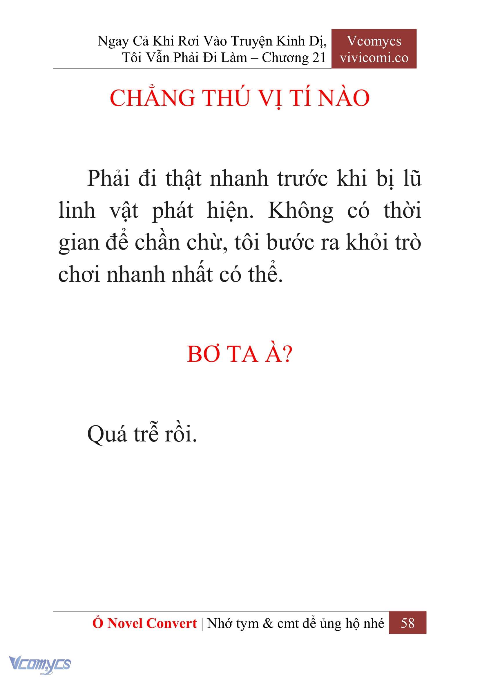 [Novel] Ngay Cả Khi Rơi Vào Truyện Kinh Dị, Tôi Vẫn Phải Đi Làm Chap 21 - Trang 2