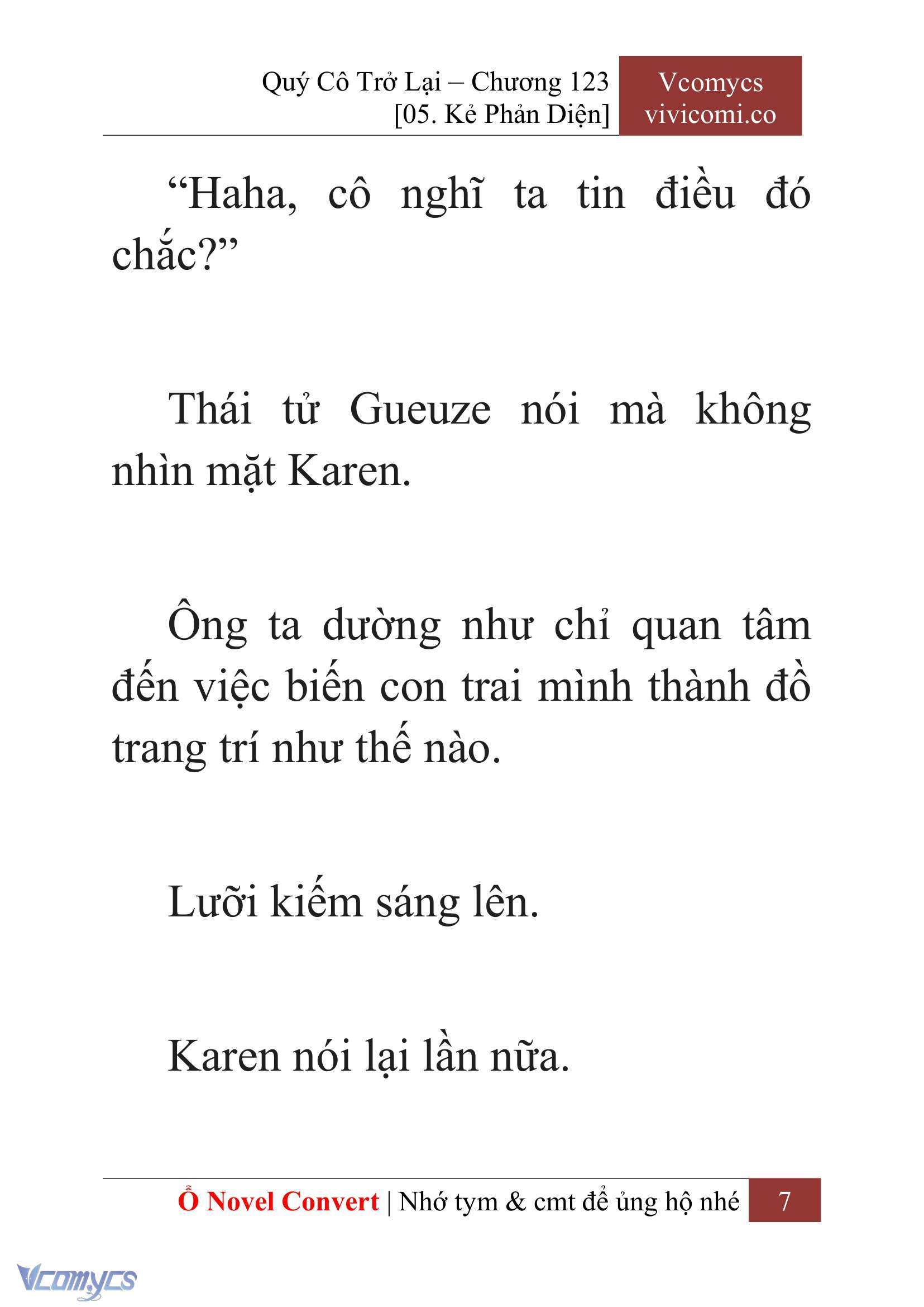 [Novel] Quý Cô Trở Lại Chap 123 - Trang 2