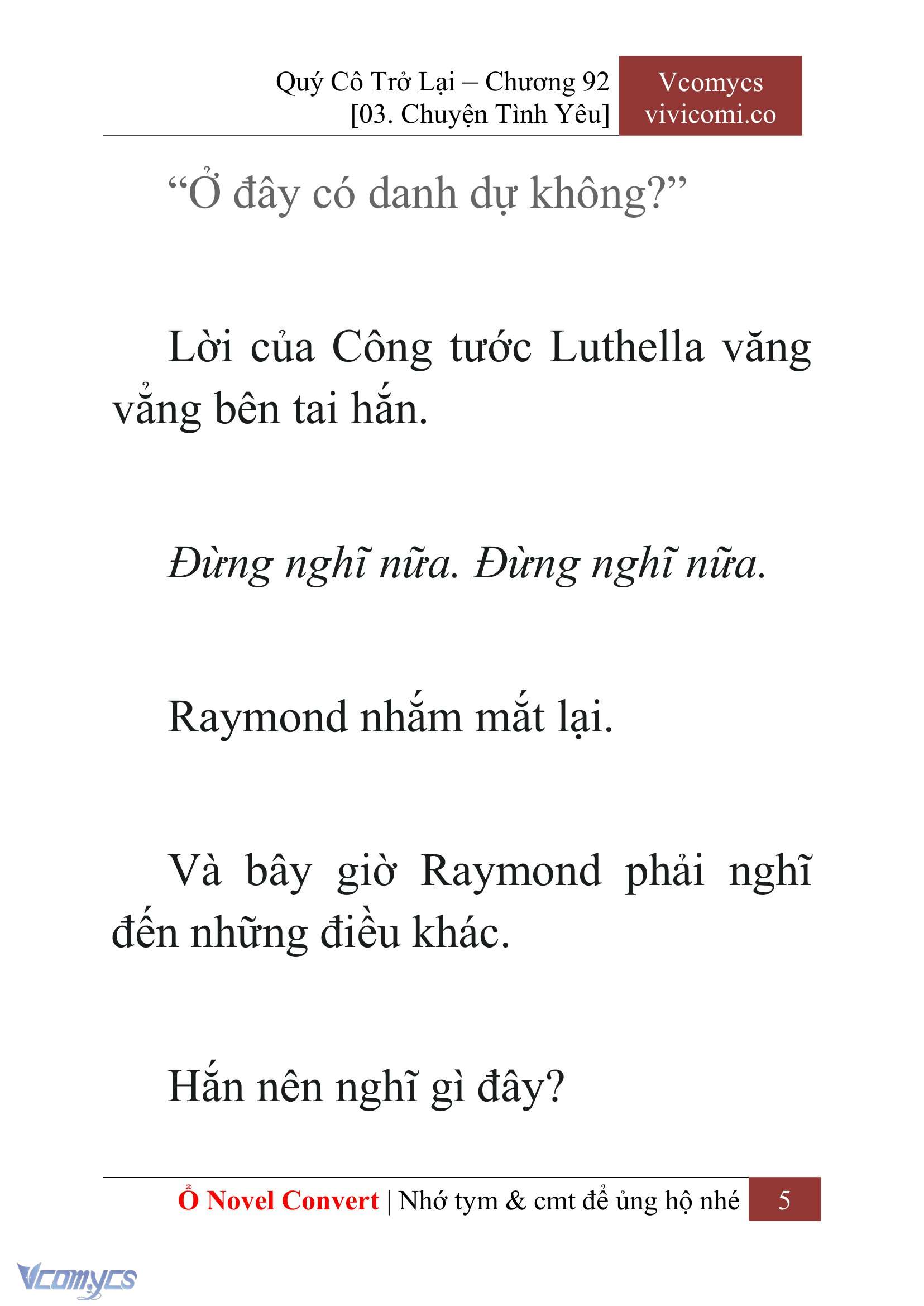 [Novel] Quý Cô Trở Lại Chap 92 - Trang 2