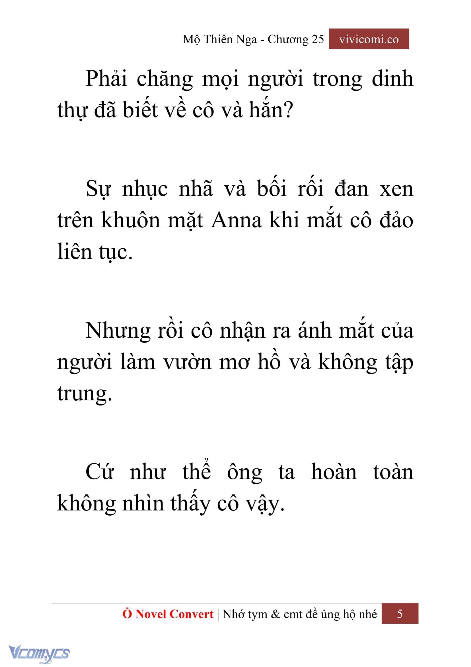 [Novel] Mộ Thiên Nga Chap 25 - Trang 2