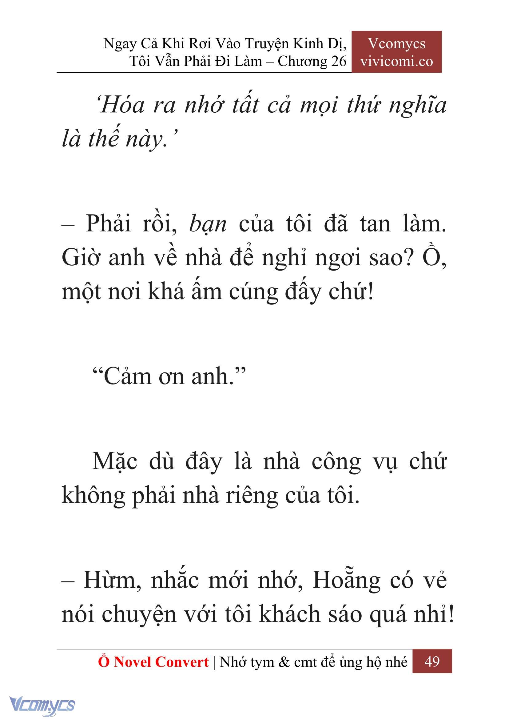 [Novel] Ngay Cả Khi Rơi Vào Truyện Kinh Dị, Tôi Vẫn Phải Đi Làm Chap 26 - Trang 2