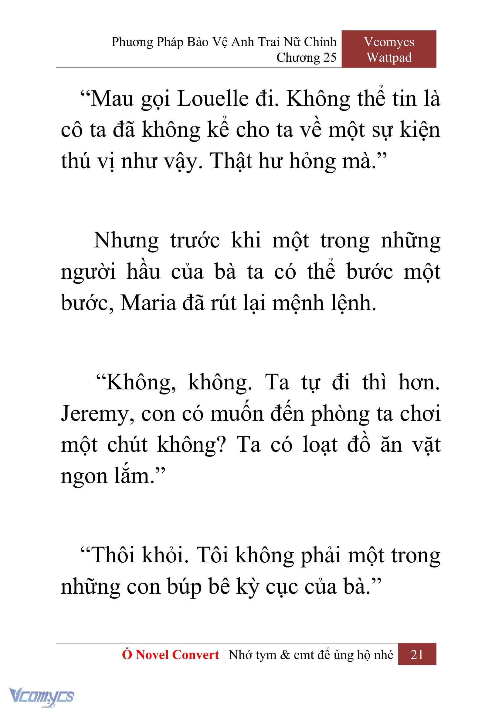 [Novel] Phương Pháp Bảo Vệ Anh Trai Nữ Chính Chap 25 - Trang 2