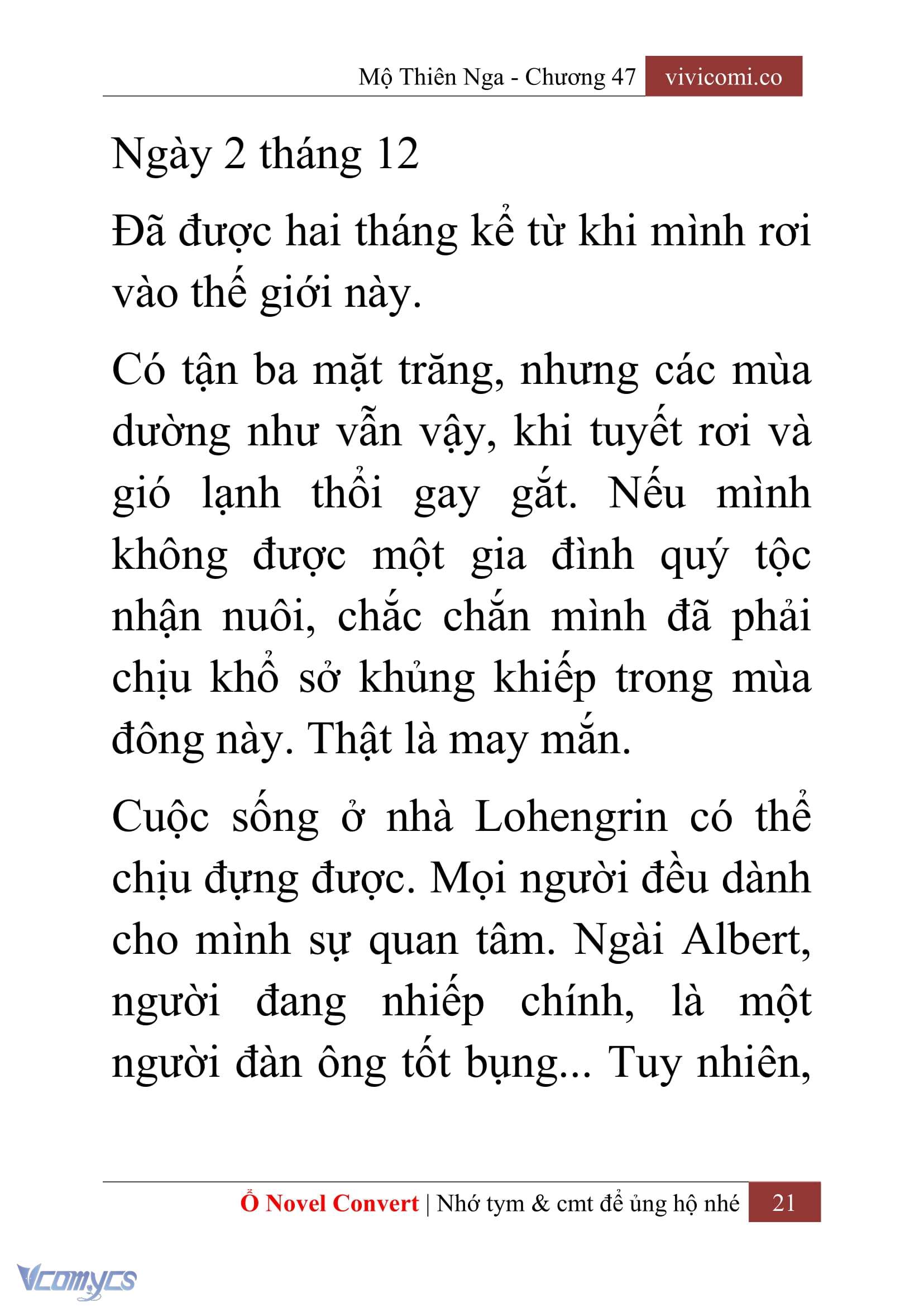 [Novel] Mộ Thiên Nga Chap 47 - Trang 2