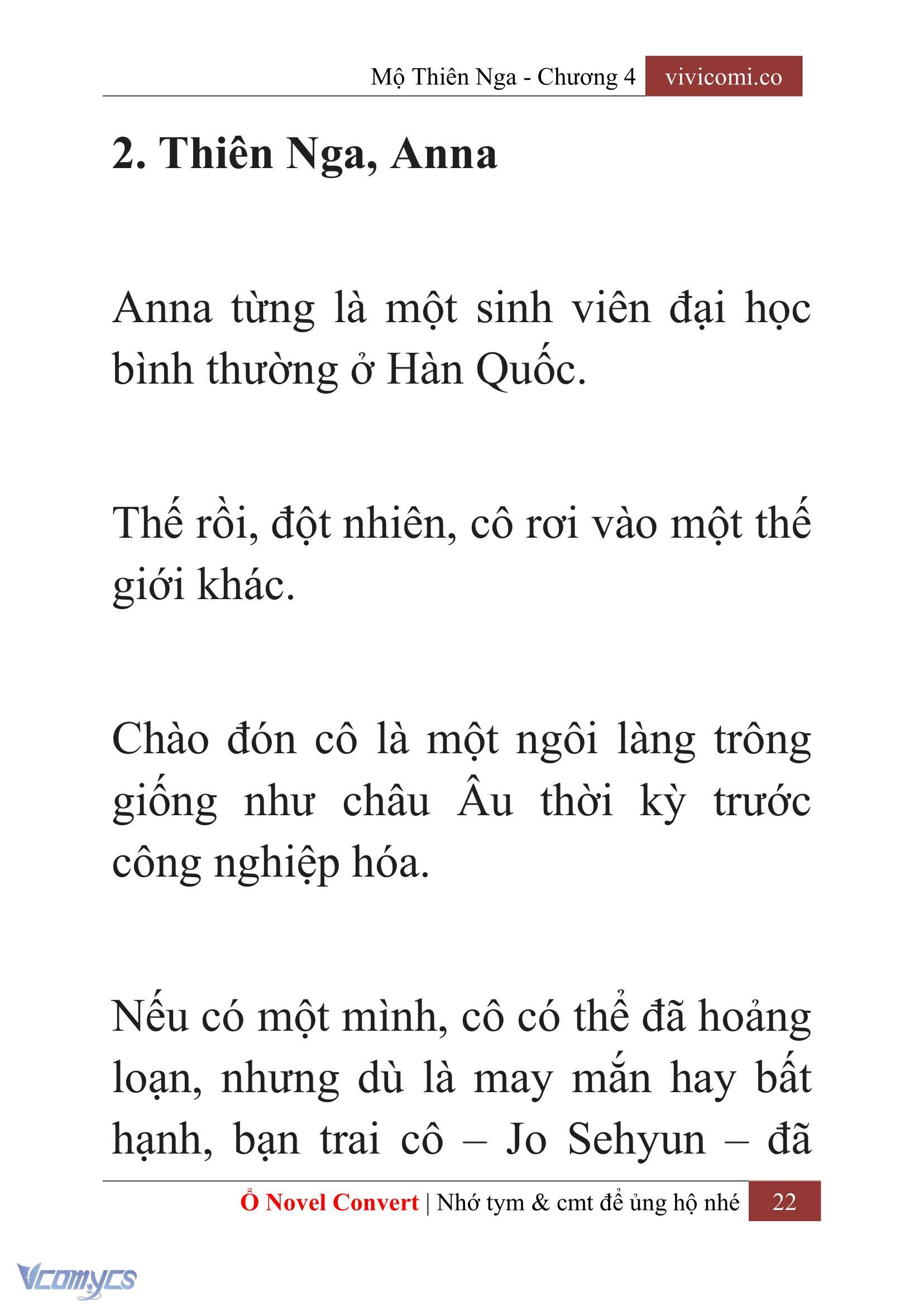 [Novel] Mộ Thiên Nga Chap 4 - Trang 2