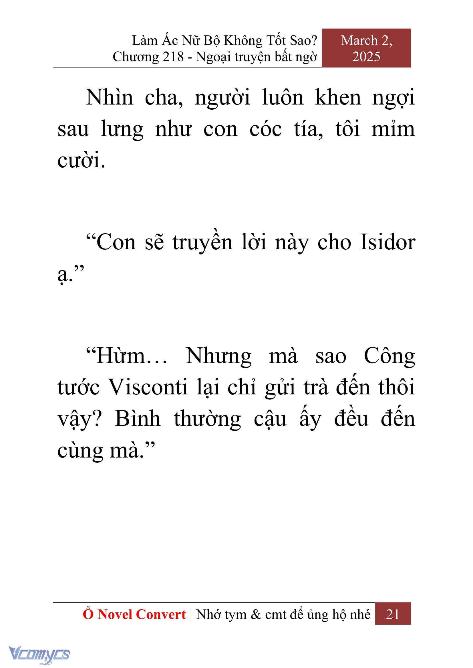 [Novel] Làm Ác Nữ Bộ Không Tốt Sao? Chap 218 - Trang 2