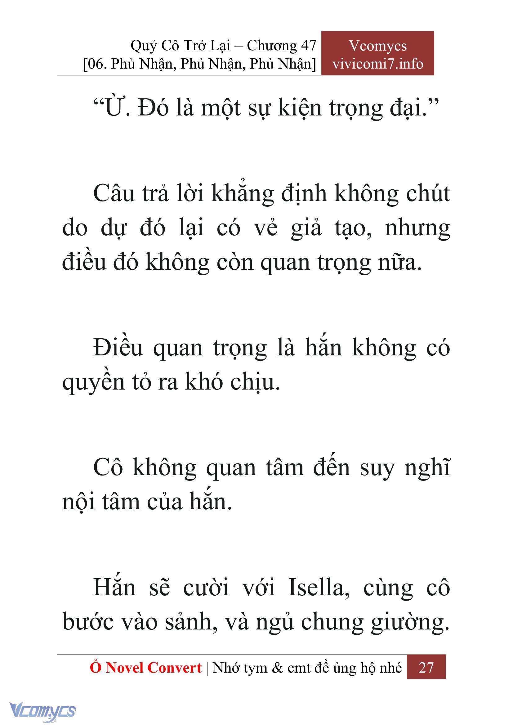 [Novel] Quý Cô Trở Lại Chap 47 - Trang 2