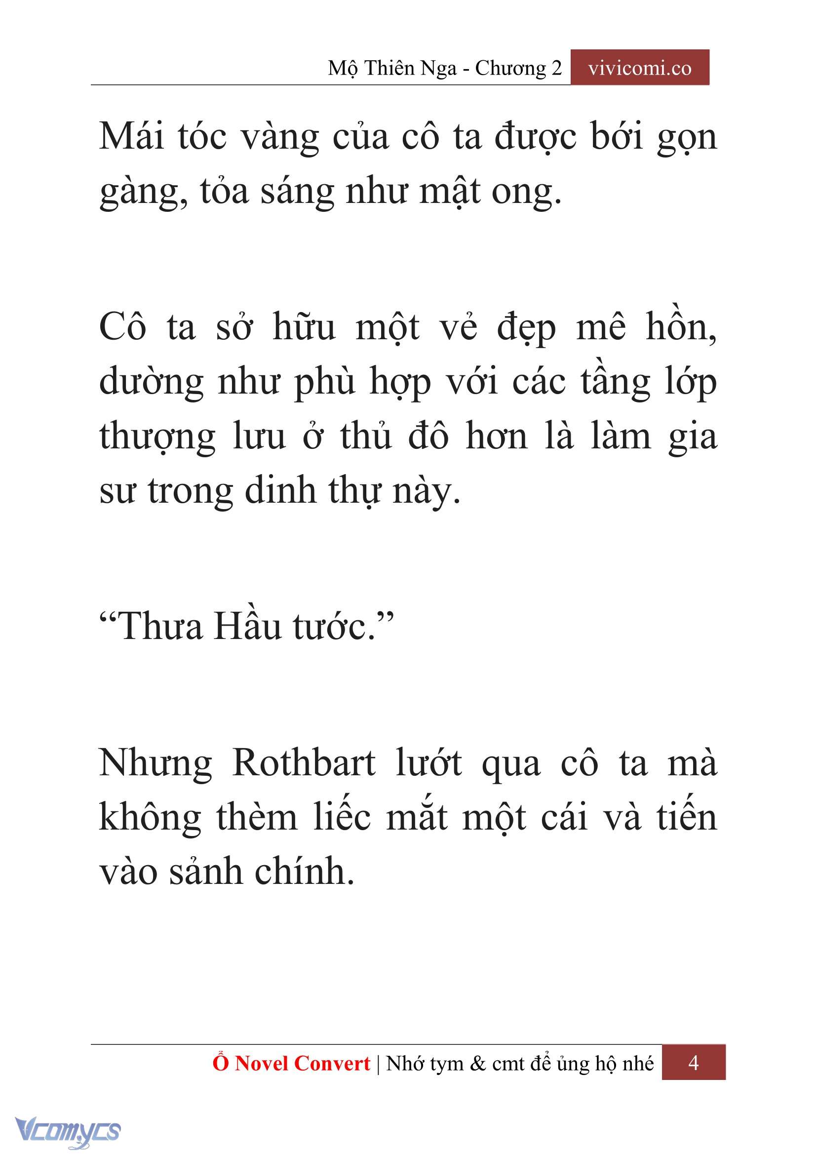 [Novel] Mộ Thiên Nga Chap 2 - Trang 2