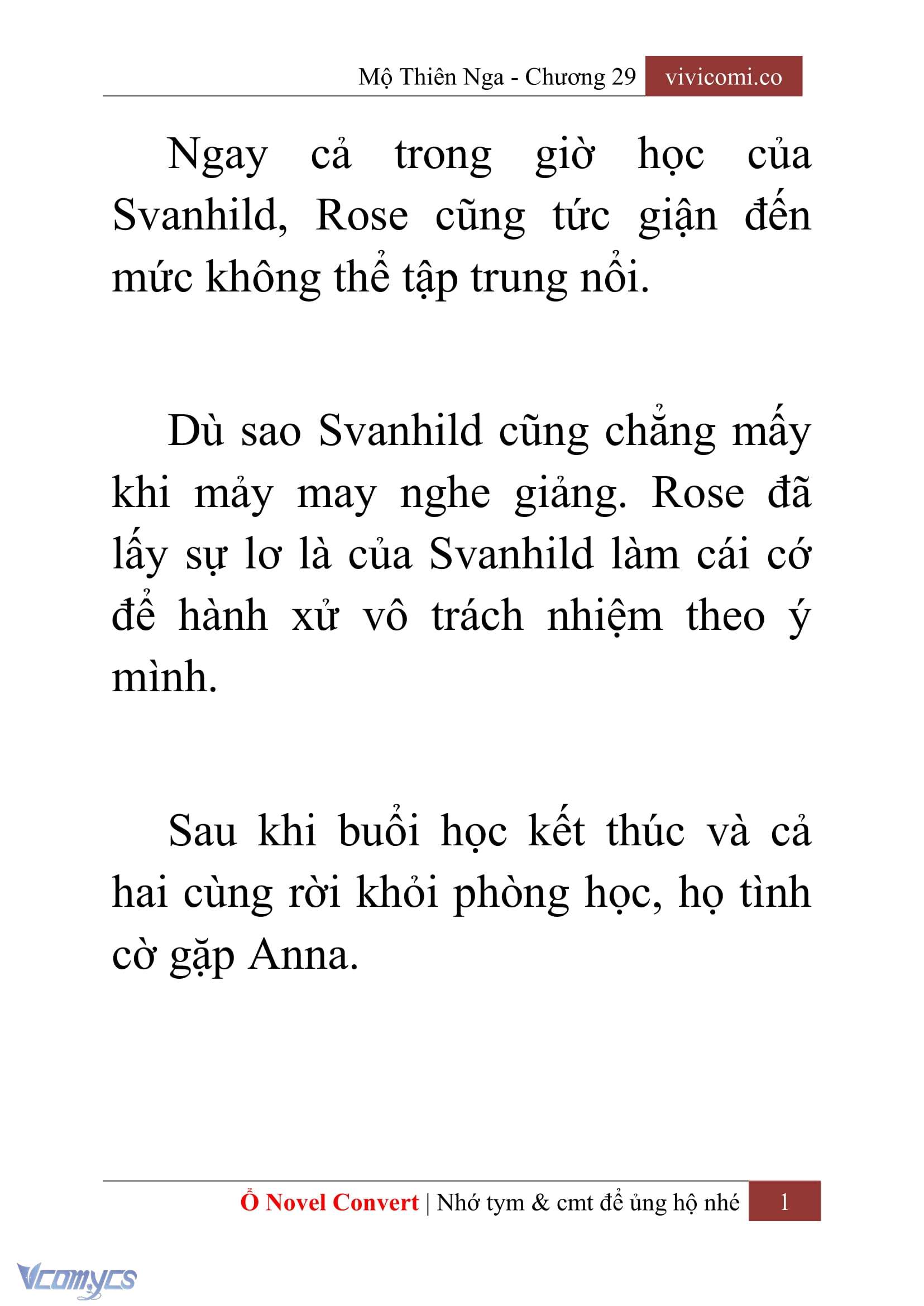 [Novel] Mộ Thiên Nga Chap 29 - Next Chap 30